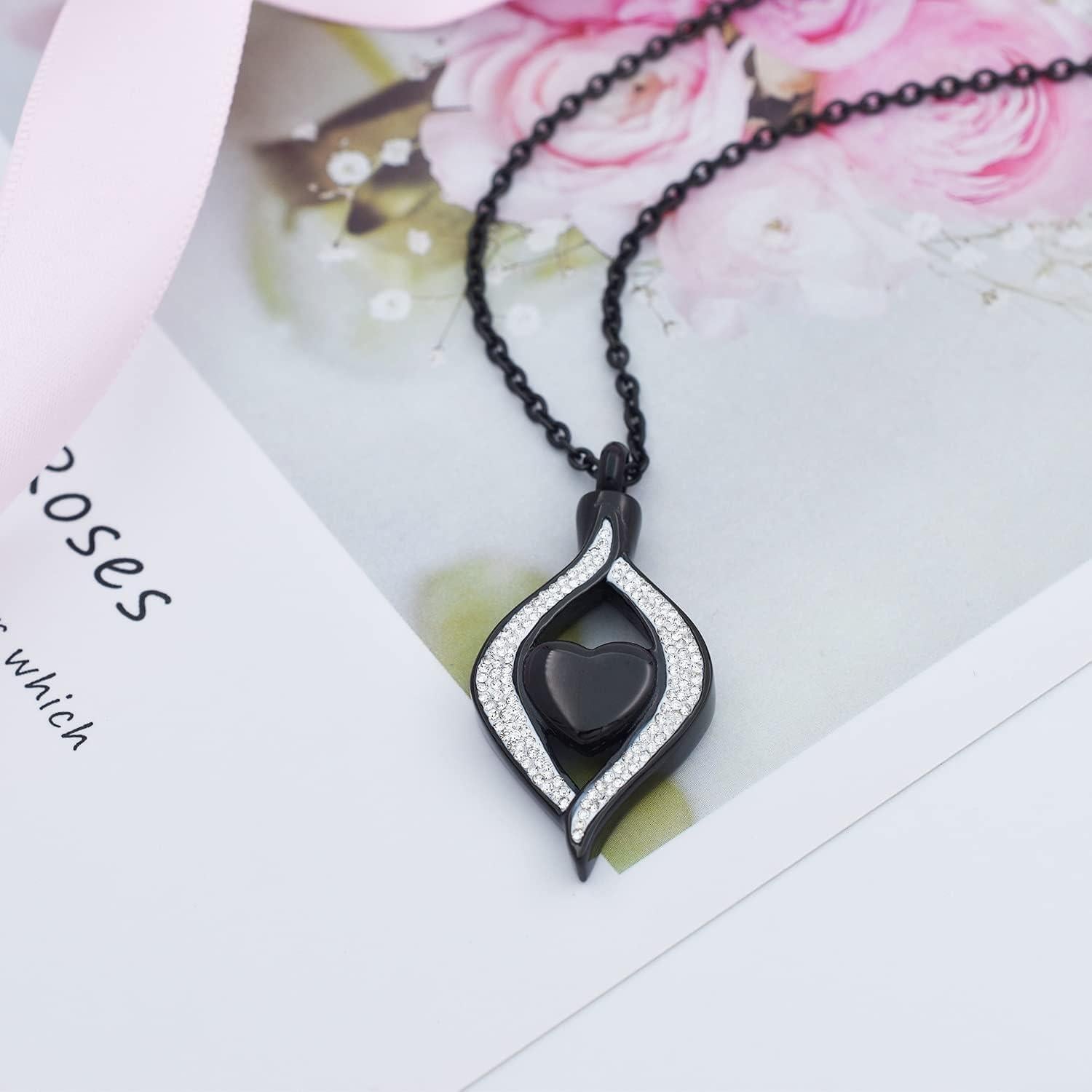 Collar de cremación dorado YQSLIN para cenizas - Urna lágrima