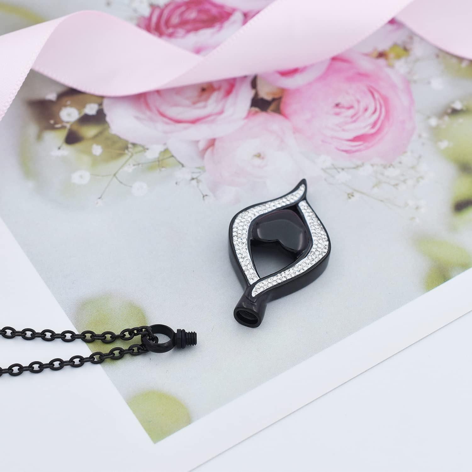 Collar de cremación dorado YQSLIN para cenizas - Urna lágrima