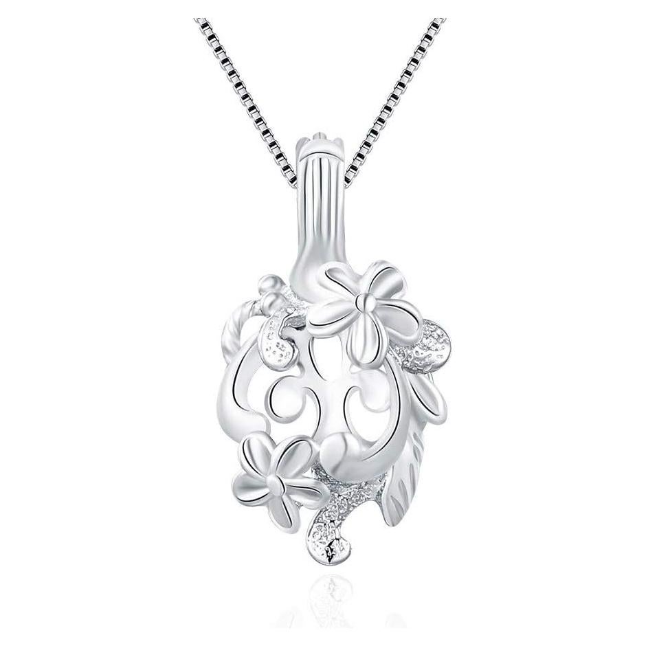 Colgante de Jaula de Flores LGSY en Plata Esterlina 925