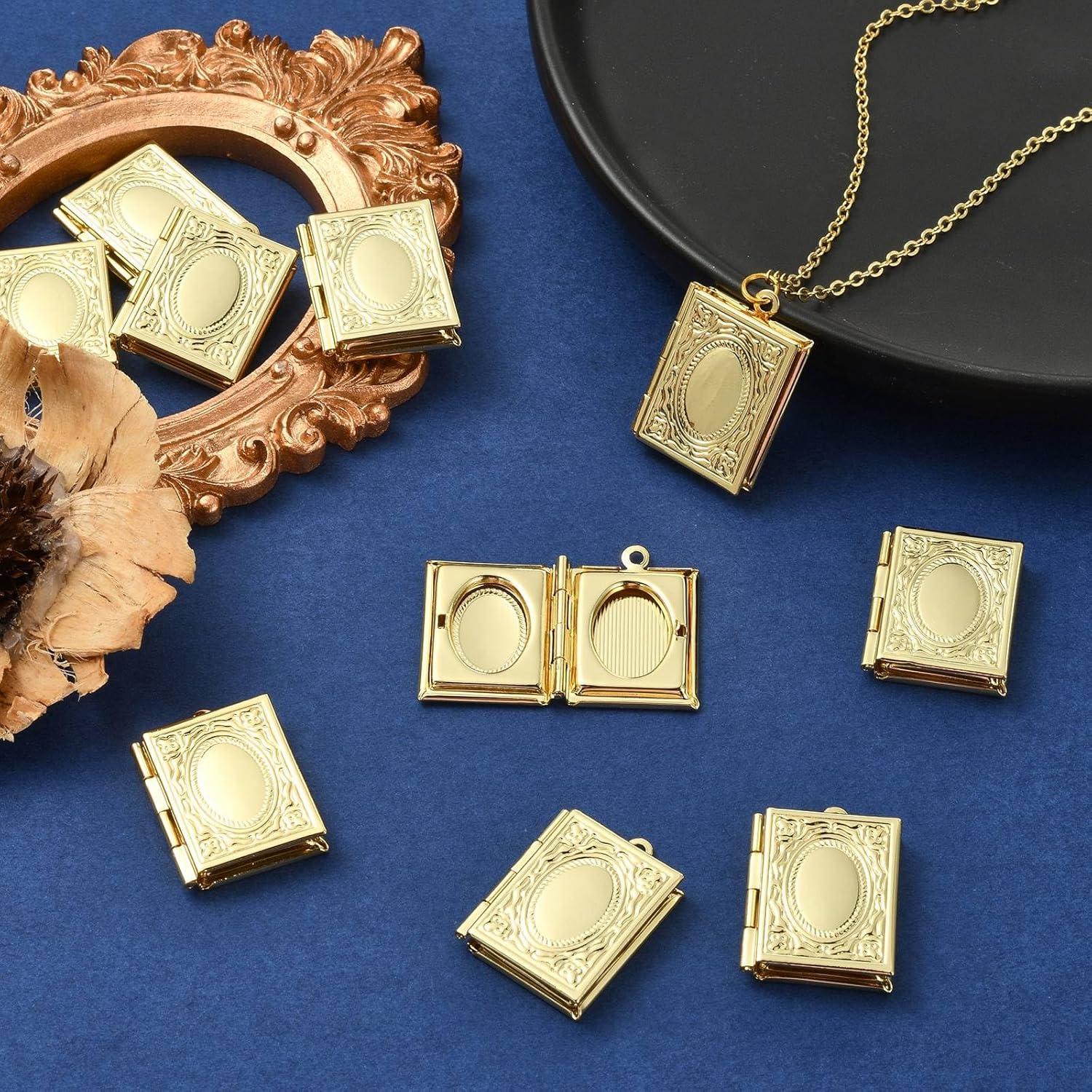 KitBeads 10 Colgantes Rectangulares de Latón 18K para Joyería