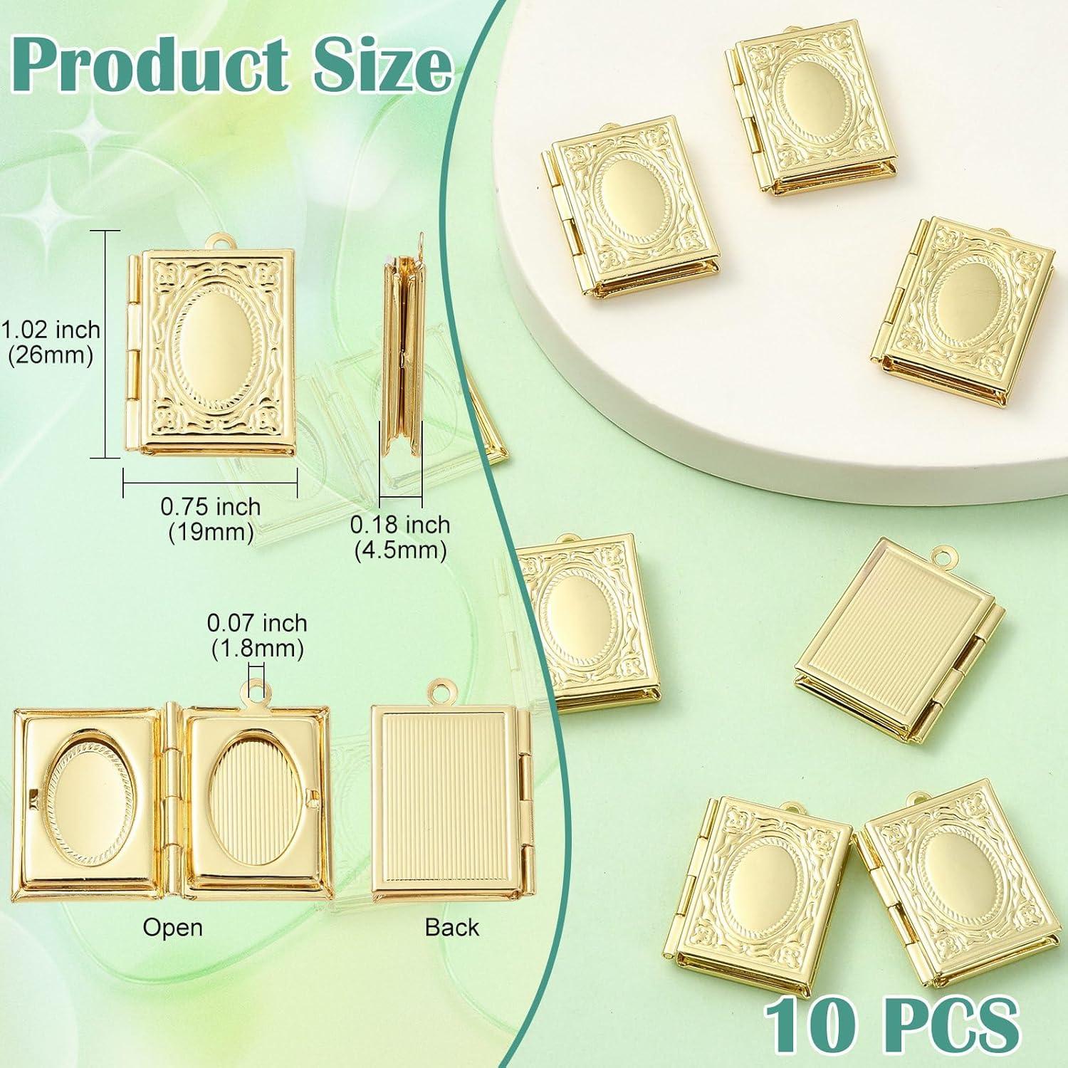 KitBeads 10 Colgantes Rectangulares de Latón 18K para Joyería