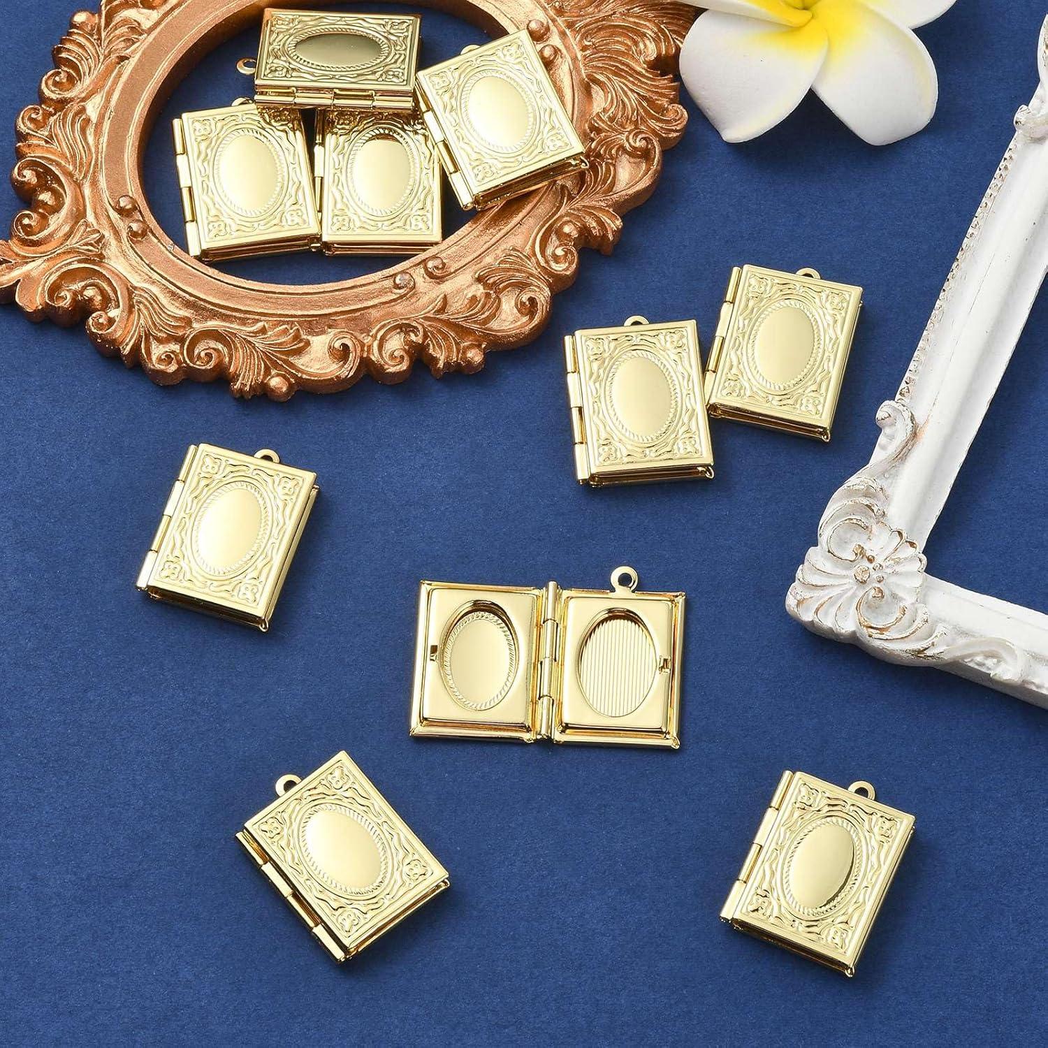 KitBeads 10 Colgantes Rectangulares de Latón 18K para Joyería