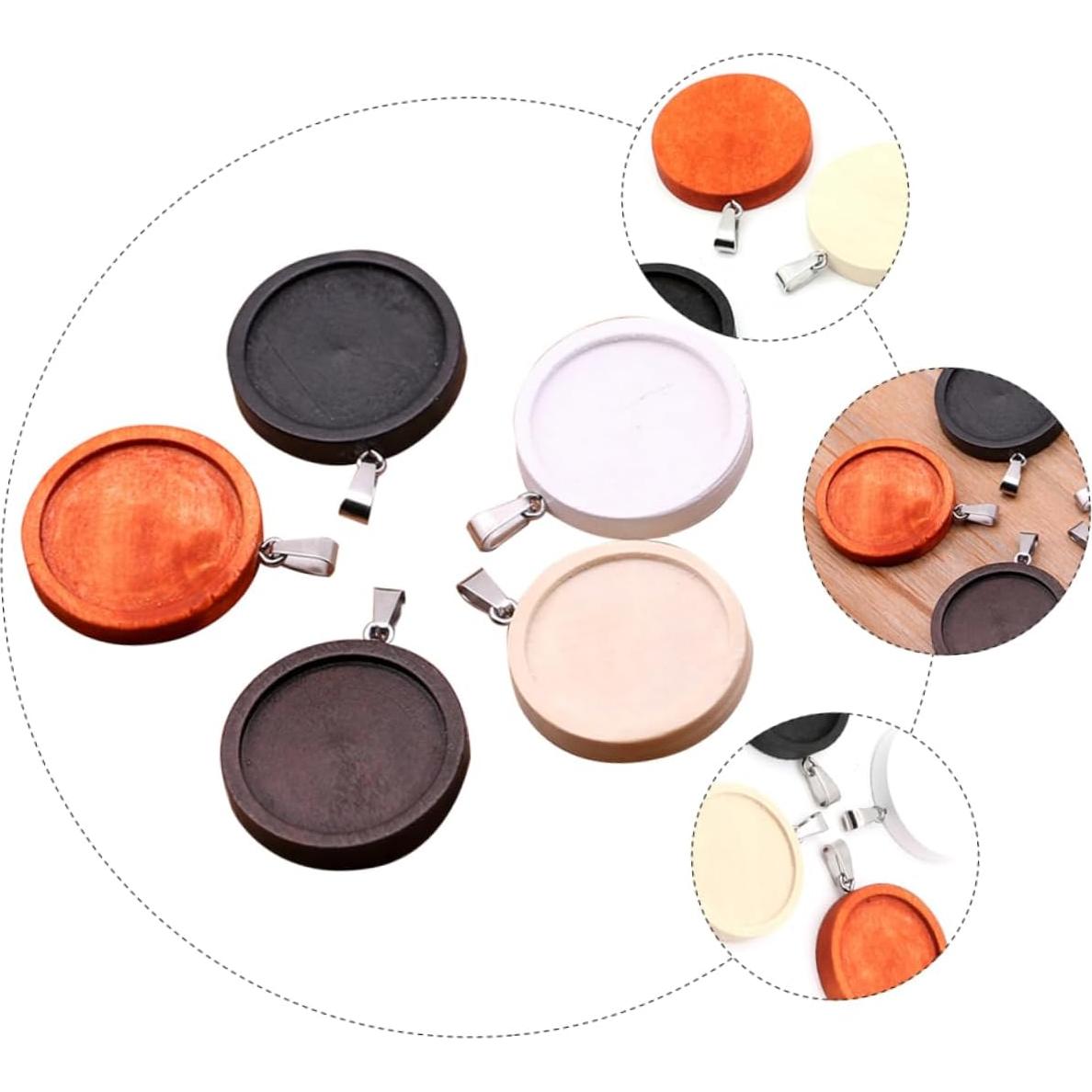 Colgantes DIY de Madera y Acero Inoxidable Gadpiparty - 5 Piezas