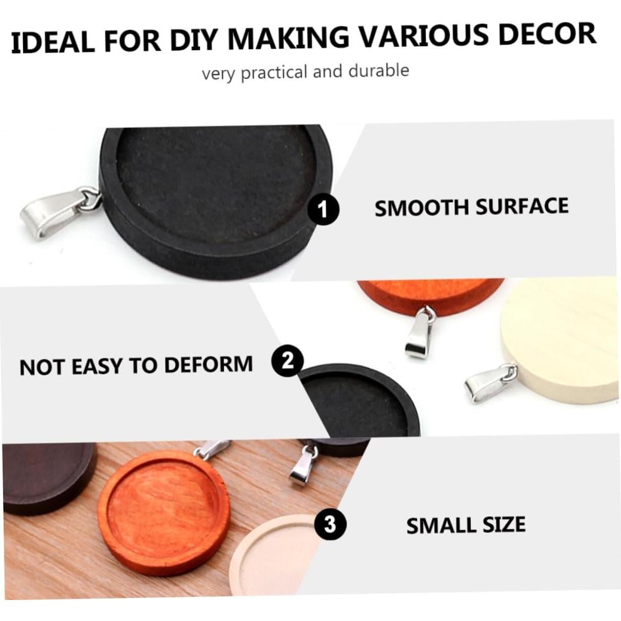 Colgantes DIY de Madera y Acero Inoxidable Gadpiparty - 5 Piezas