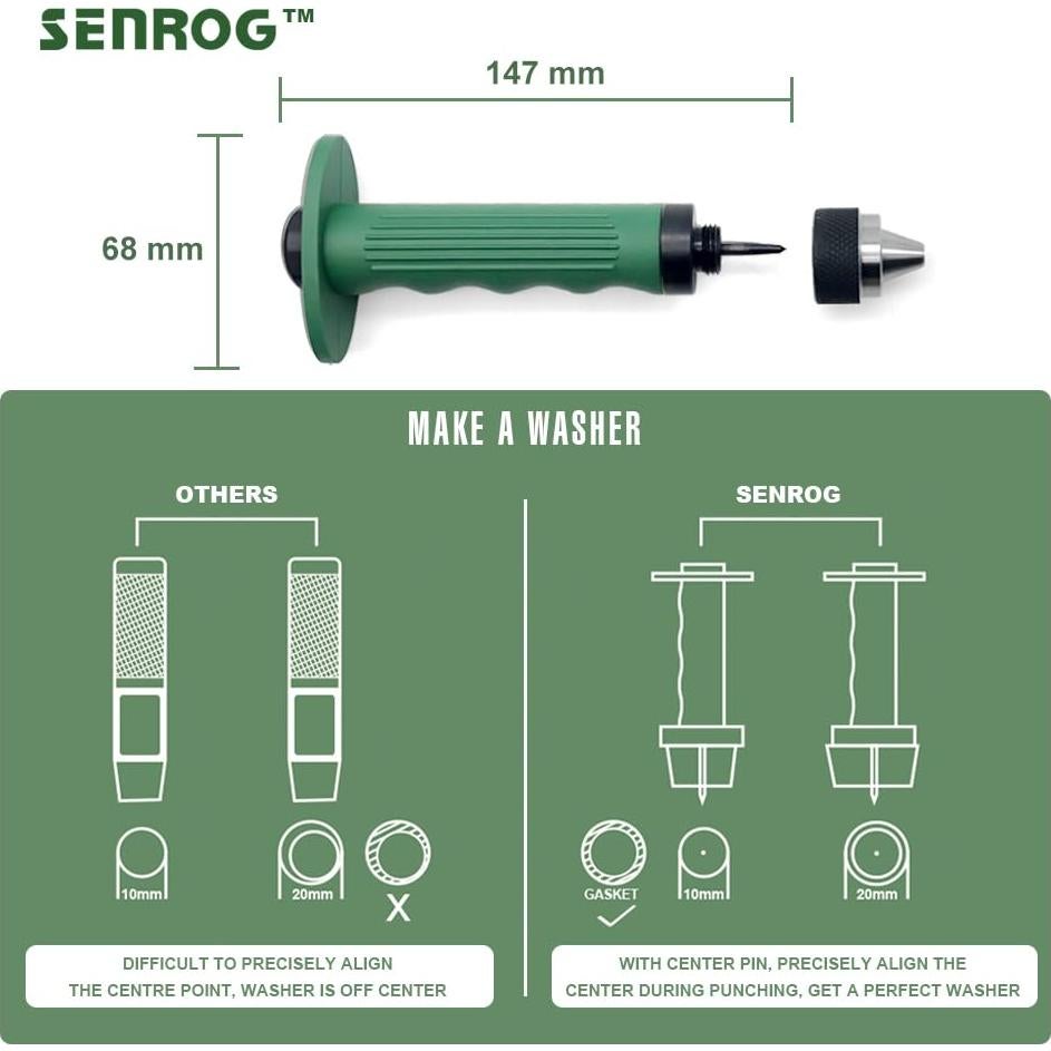 Juego de Punch de Junta 12 en 1 Senrog con Mango y Caja
