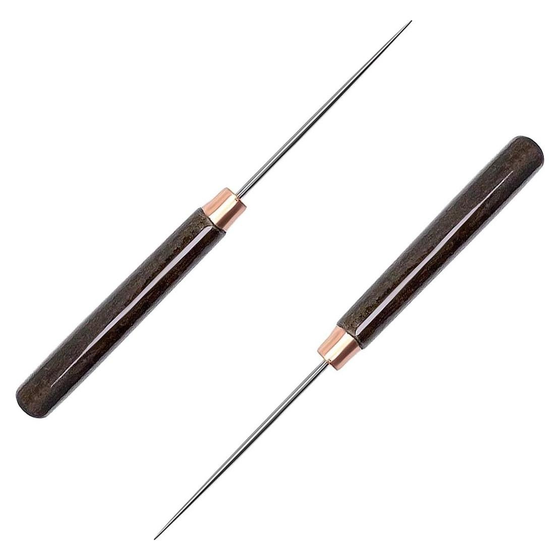 Conjunto de 2 Punzones de Cuero Triwenve con Mango de Madera