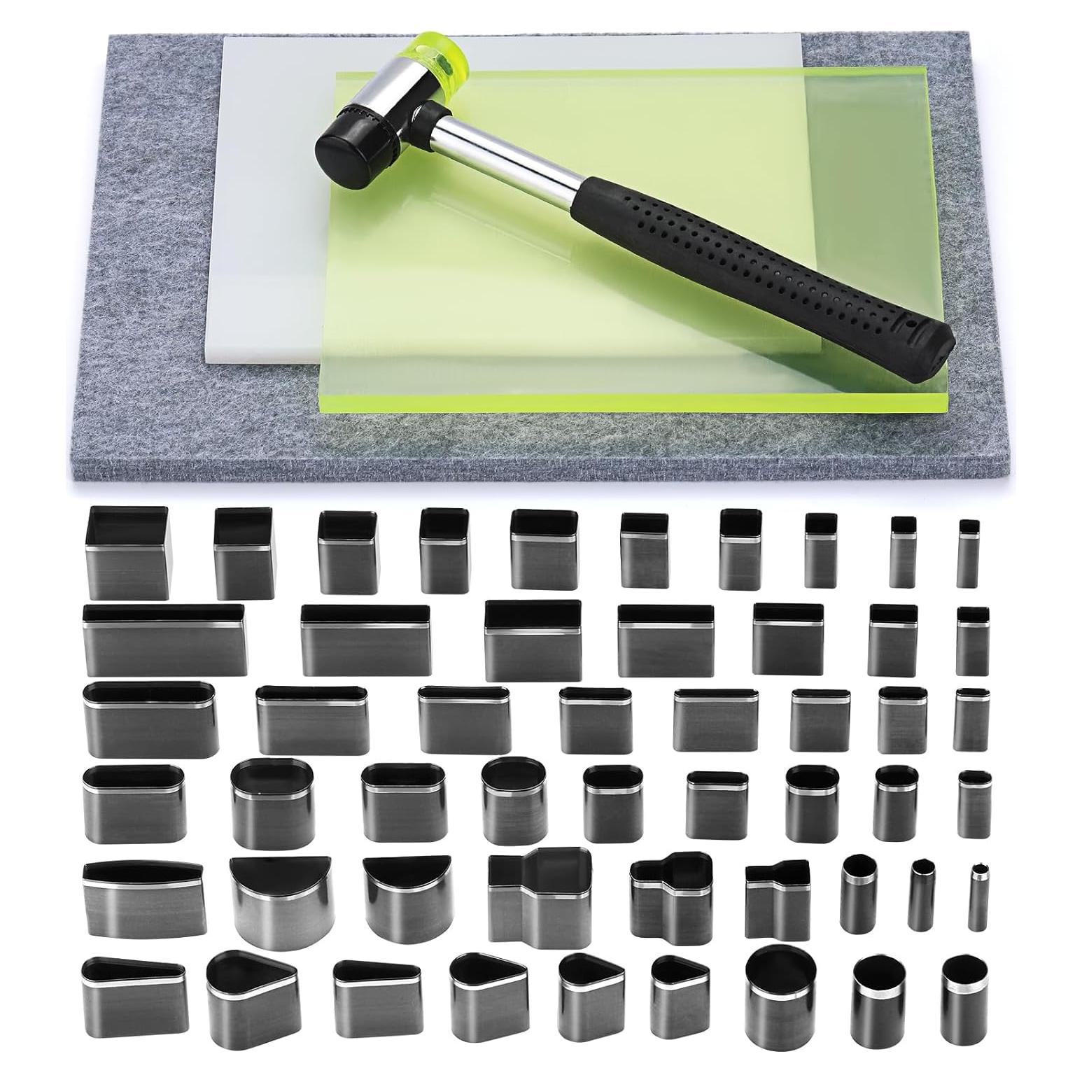 Kit de Perforación de Cuero Yizzvb 52 Formas con Martillo