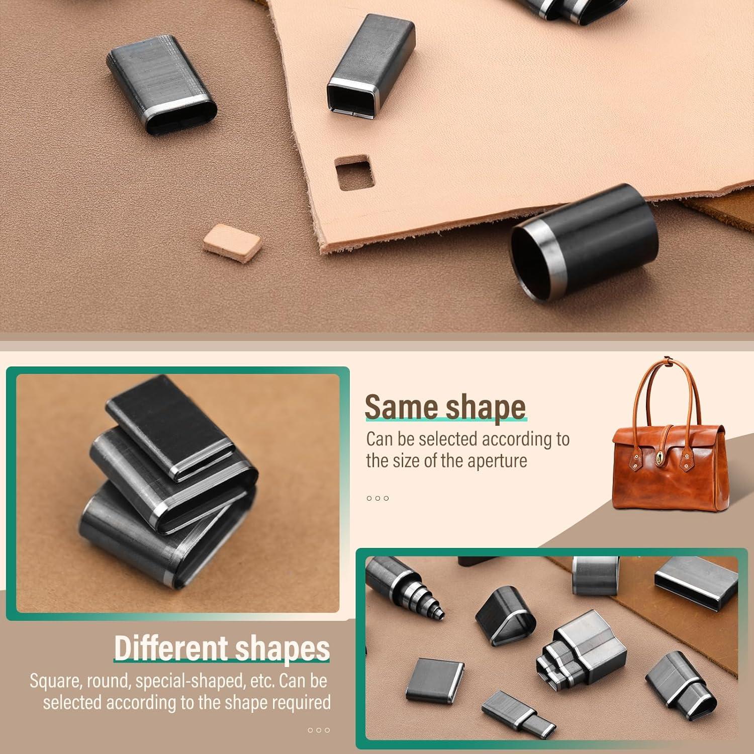 Kit de Perforación de Cuero Yizzvb 52 Formas con Martillo