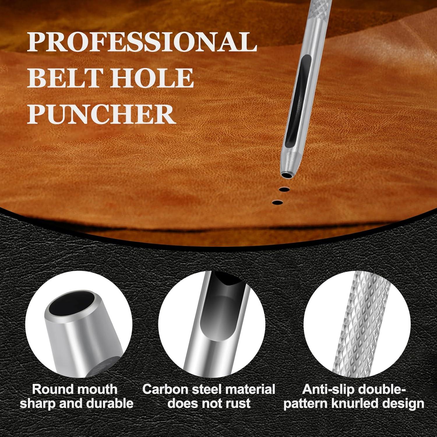 Juego de Punch de Agujeros de Cuero GAQWOK 6 Piezas 1.5mm-4mm