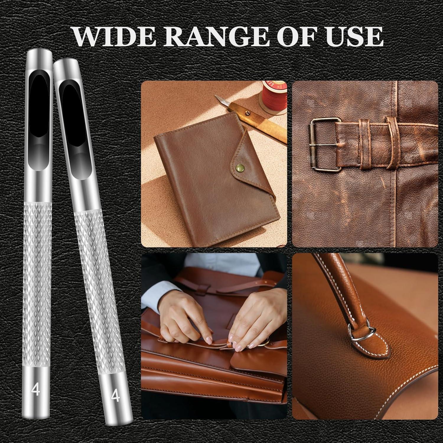 Juego de Punch de Agujeros de Cuero GAQWOK 6 Piezas 1.5mm-4mm