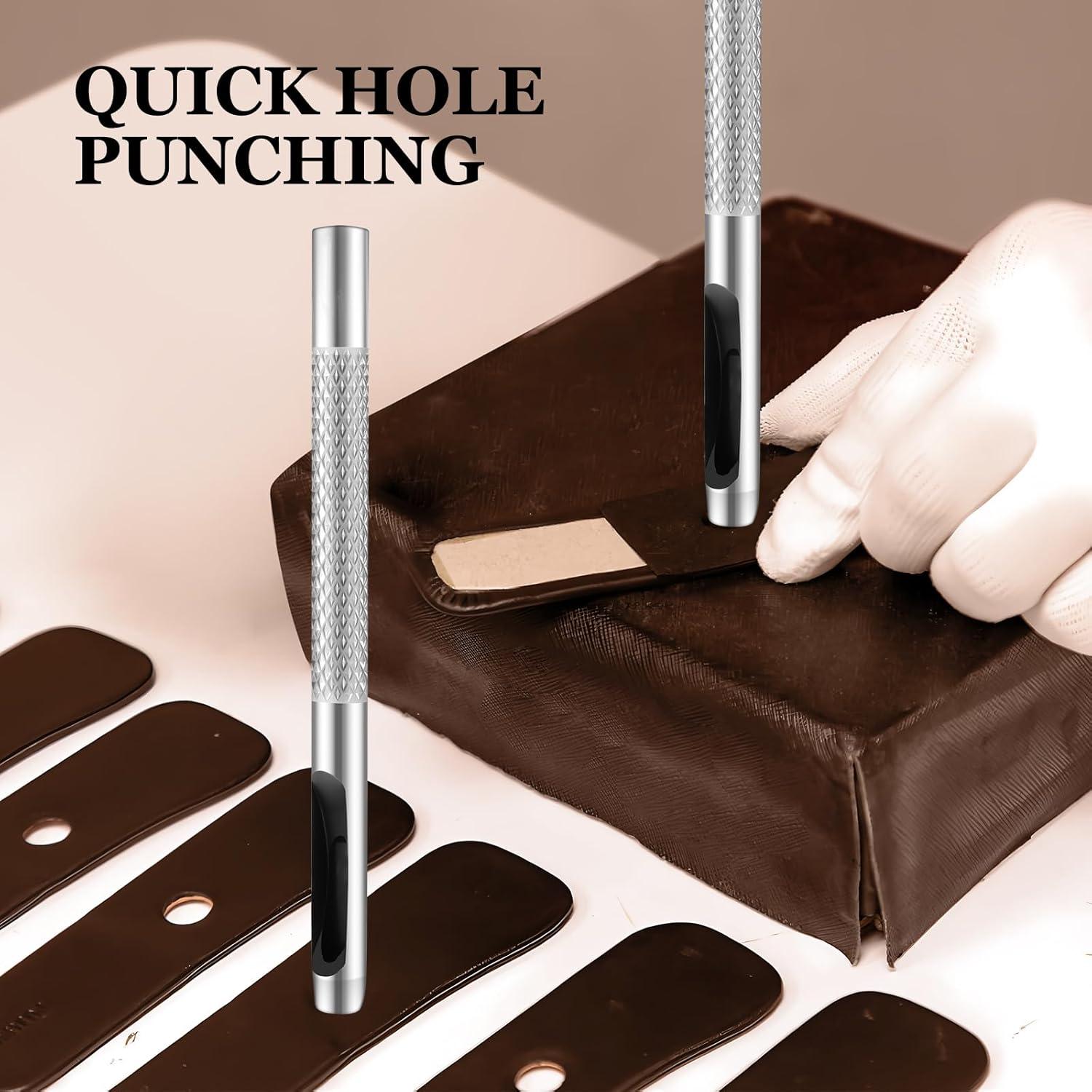 Juego de Punch de Agujeros de Cuero GAQWOK 6 Piezas 1.5mm-4mm
