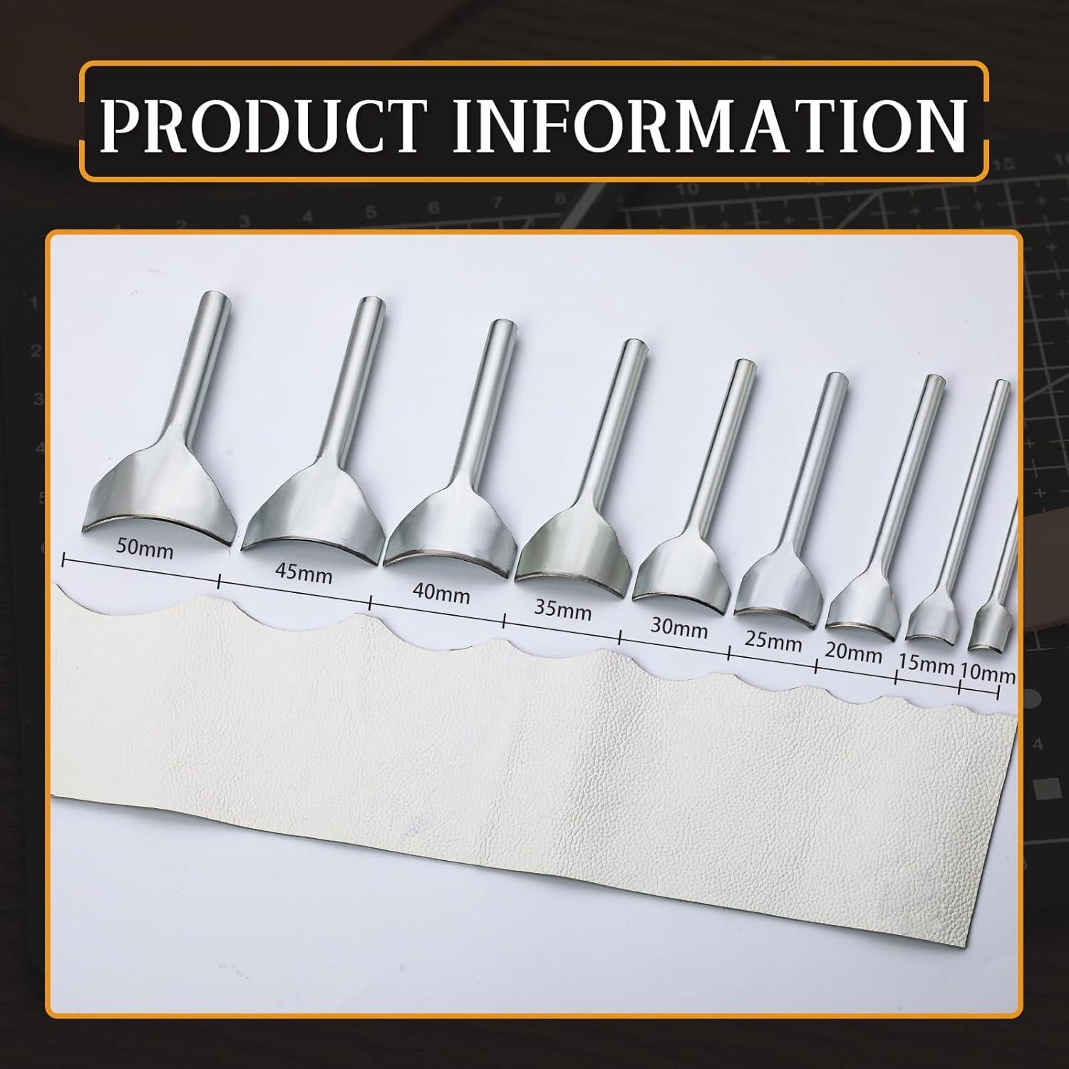 Juego de Perforadores de Cuero Yizzvb 9 Tamaños 10-50mm