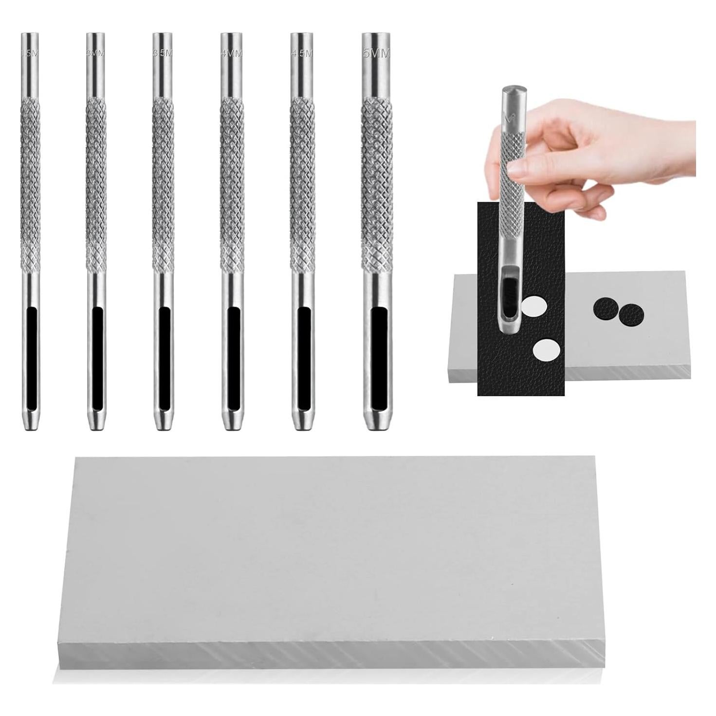 Juego de 9 Piezas de Perforación de Agujeros de Cuero HexinYigjly