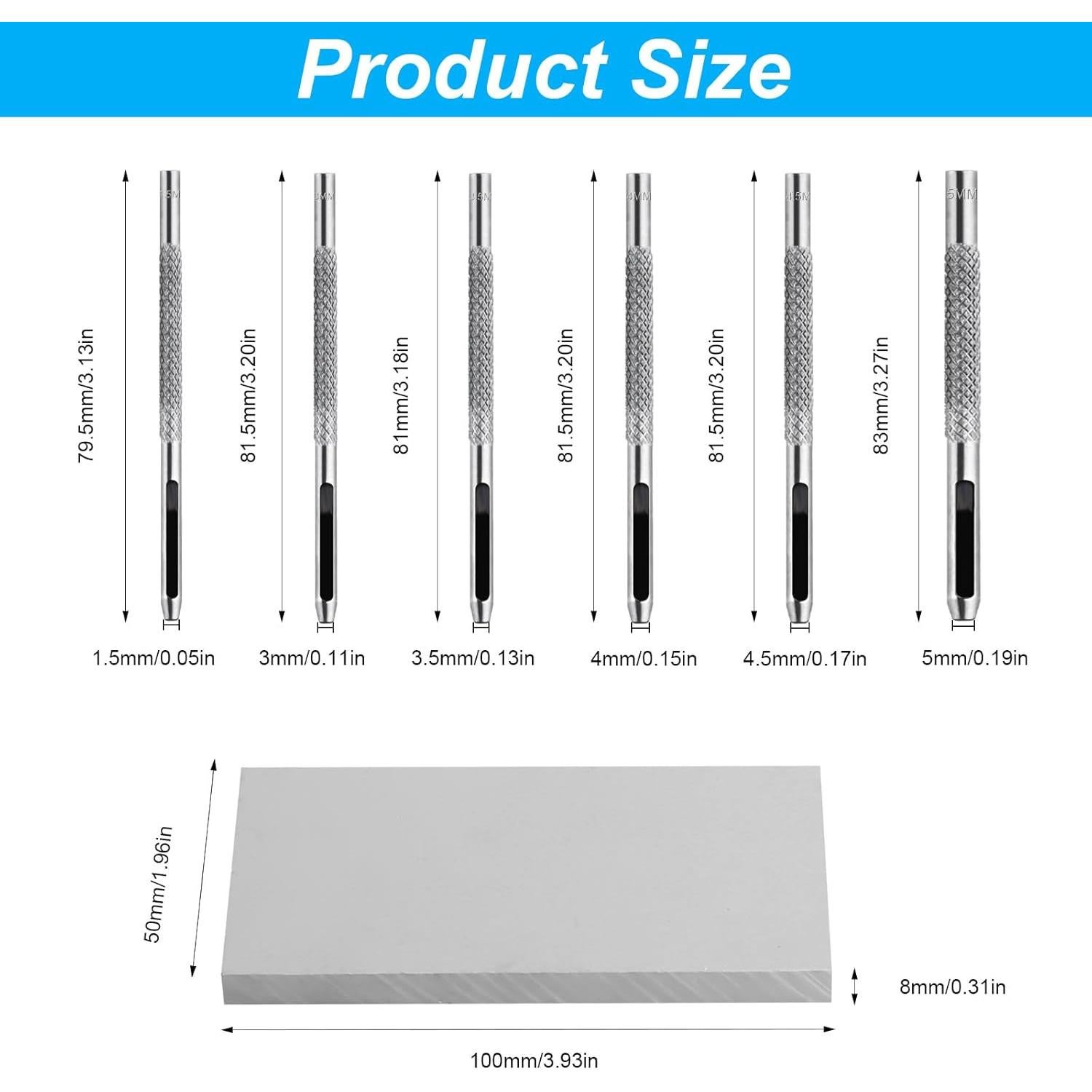 Juego de 9 Piezas de Perforación de Agujeros de Cuero HexinYigjly