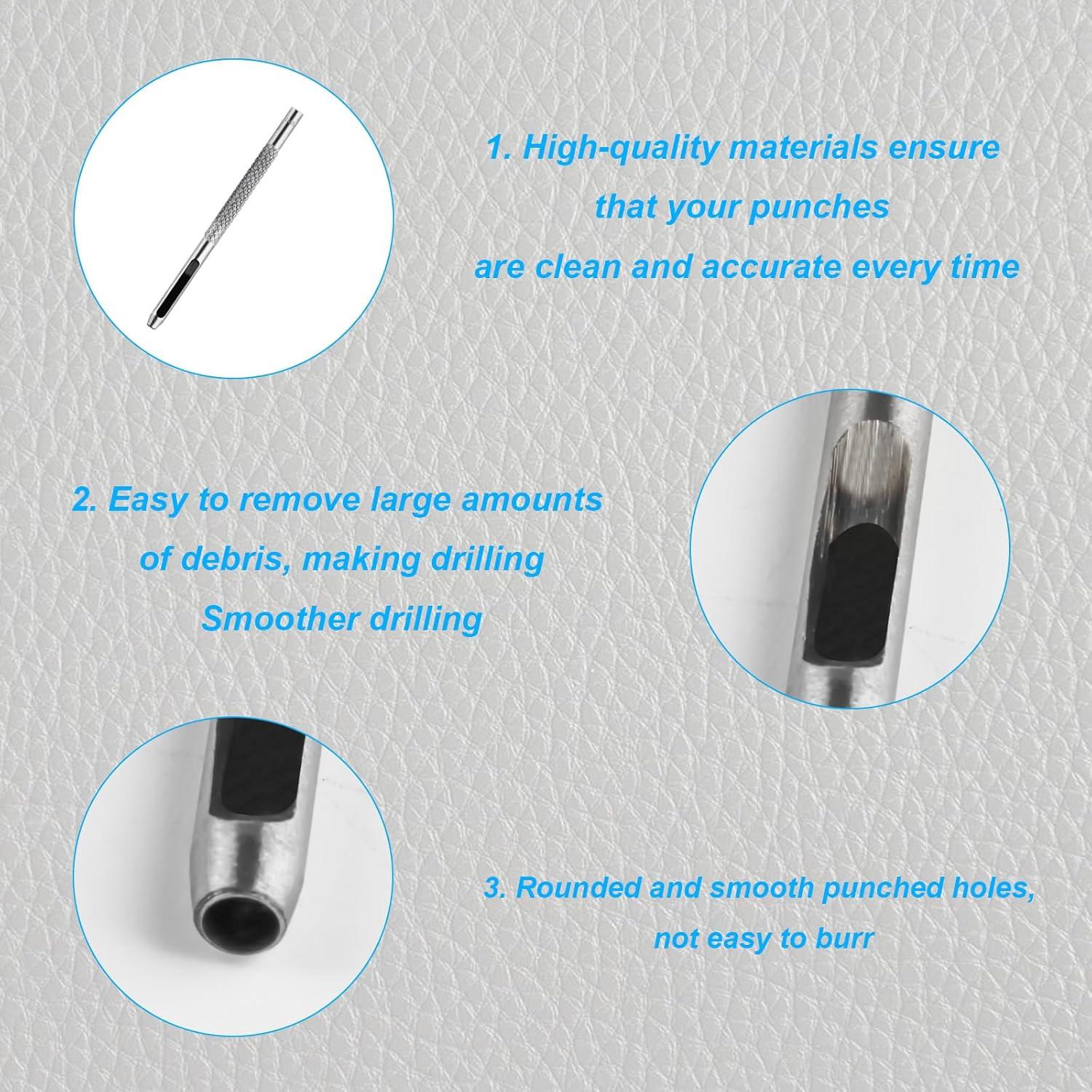 Juego de 9 Piezas de Perforación de Agujeros de Cuero HexinYigjly