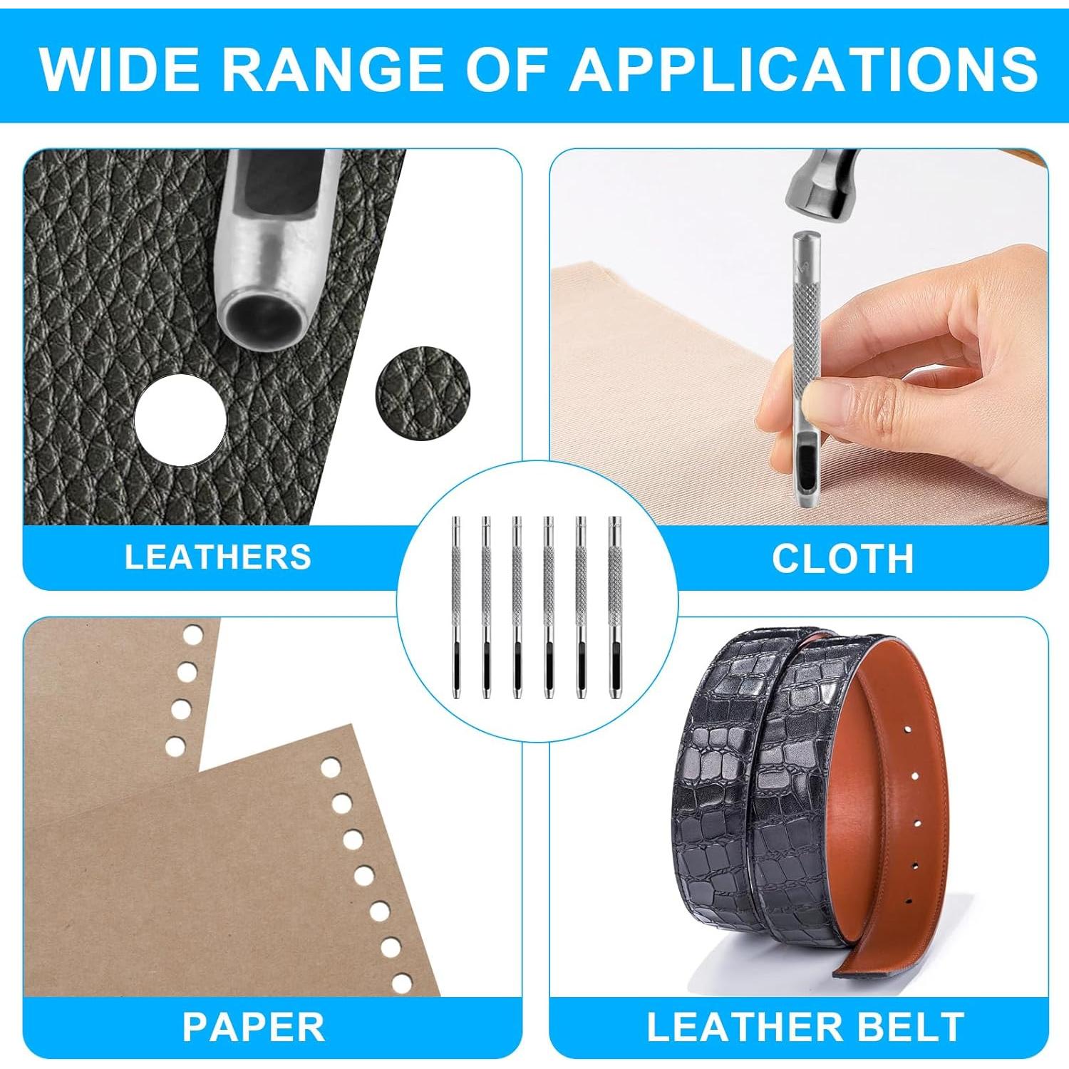 Juego de 9 Piezas de Perforación de Agujeros de Cuero HexinYigjly