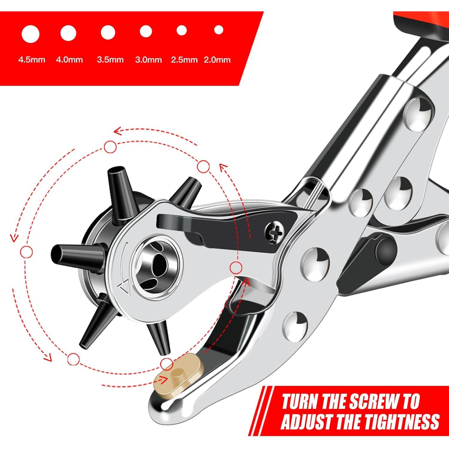 Perforadora de Agujeros para Cuero AIRAJ PRO, 6 Tamaños, Manual