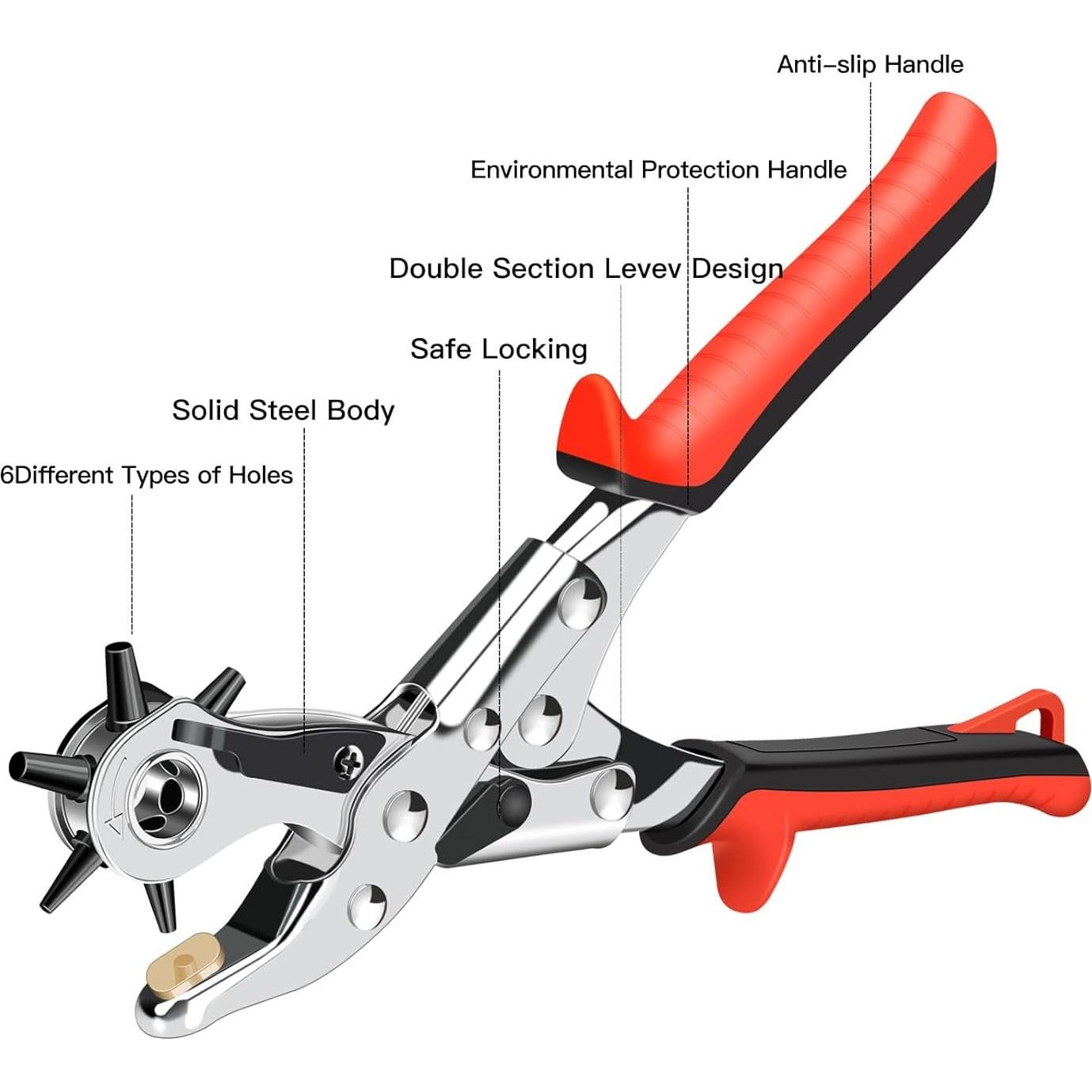 Perforadora de Agujeros para Cuero AIRAJ PRO, 6 Tamaños, Manual