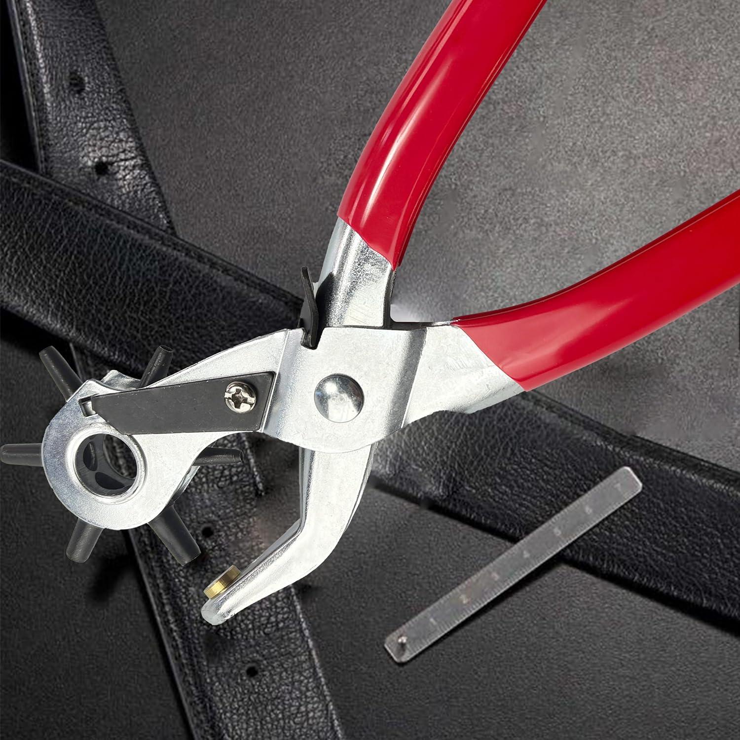 Perforadora de Agujeros de Cuero DRWH, 6 Posiciones, Ergonómica