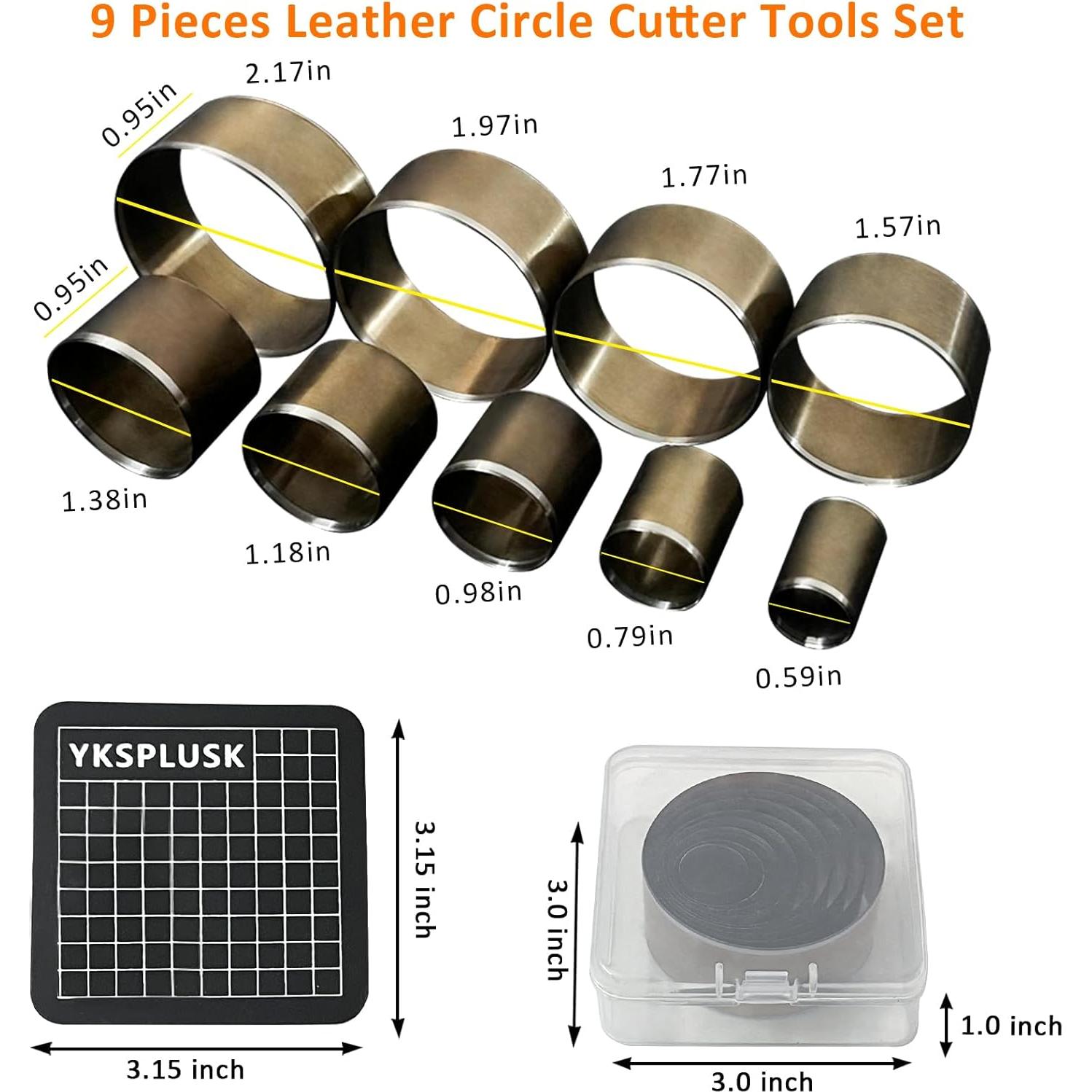 Juego de Cortadores de Círculo YKSPLUSK 9 Piezas 15-55mm