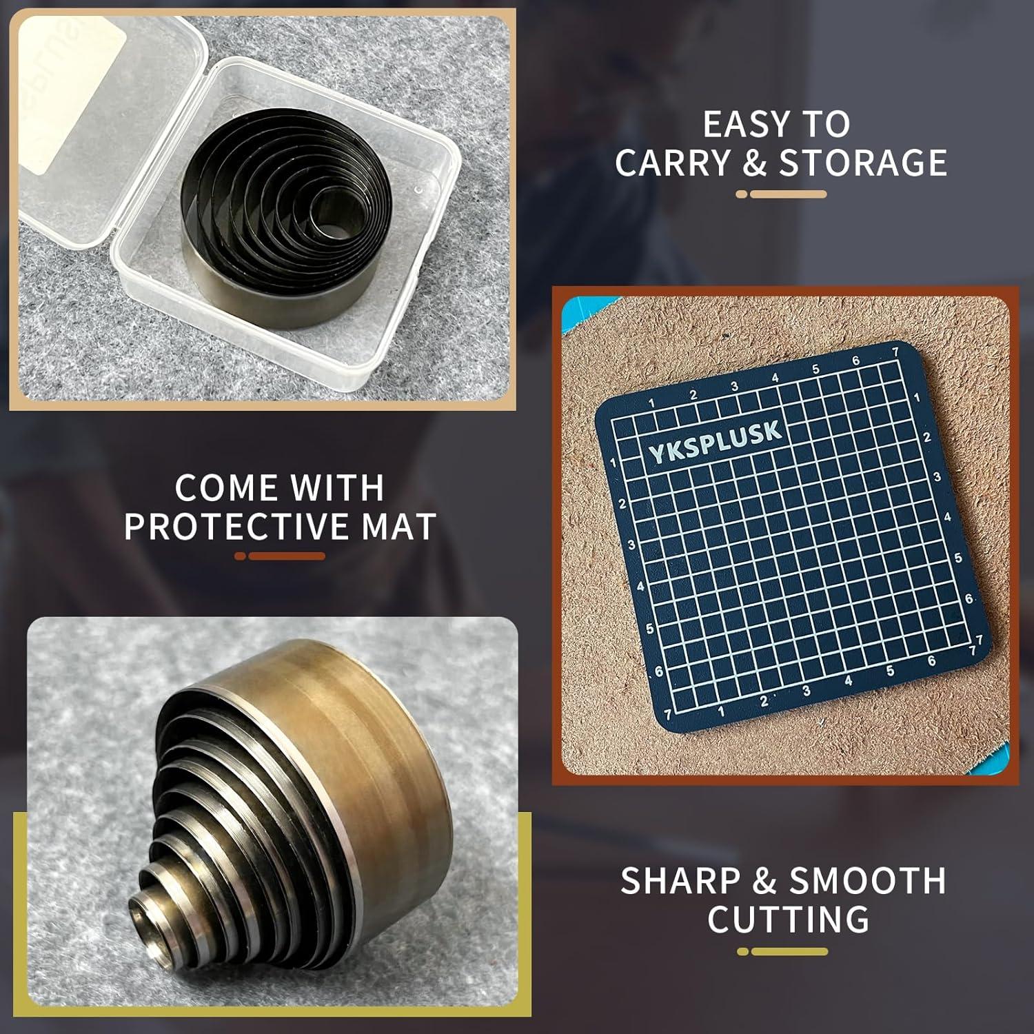 Juego de Cortadores de Círculo YKSPLUSK 9 Piezas 15-55mm