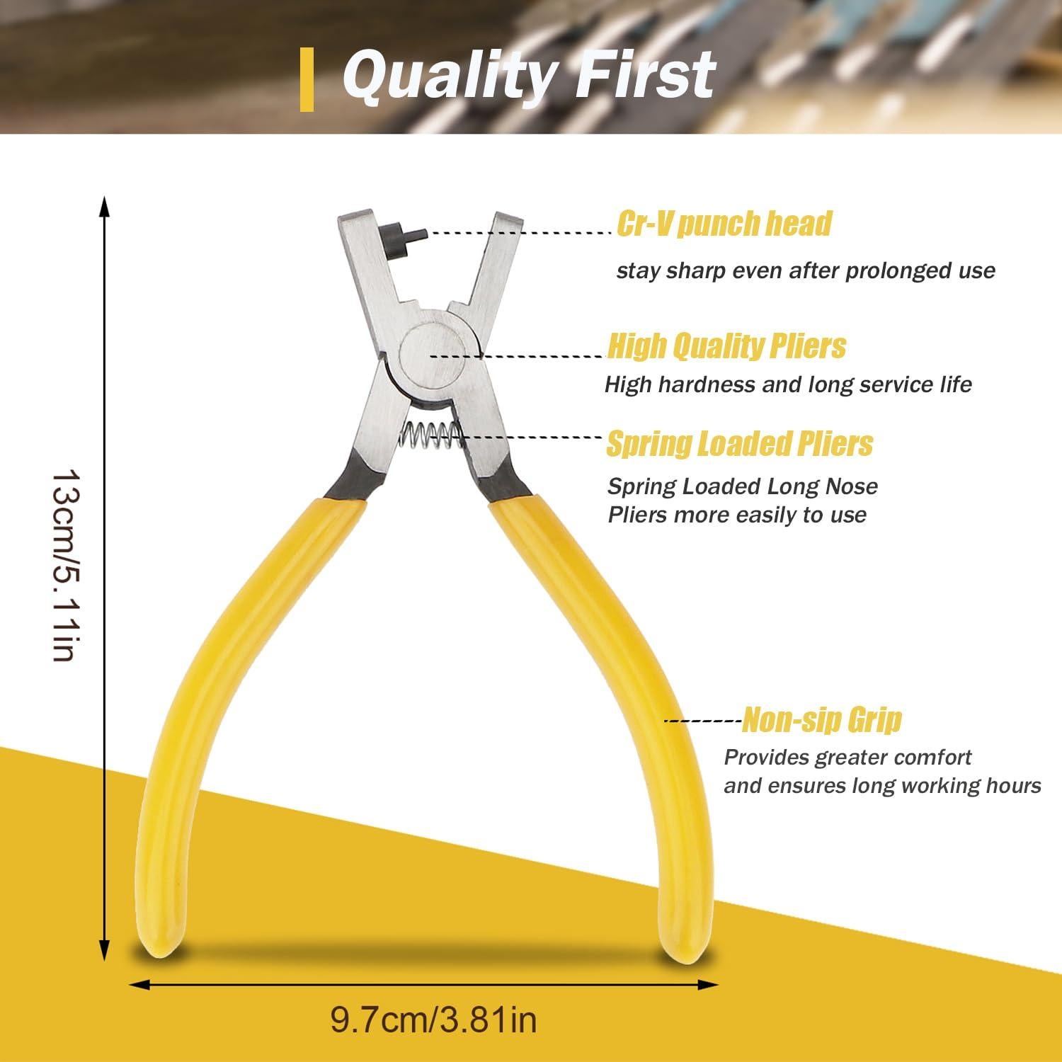 Perforadora de Agujeros para Cinturones Rongon 2.0mm Amarilla