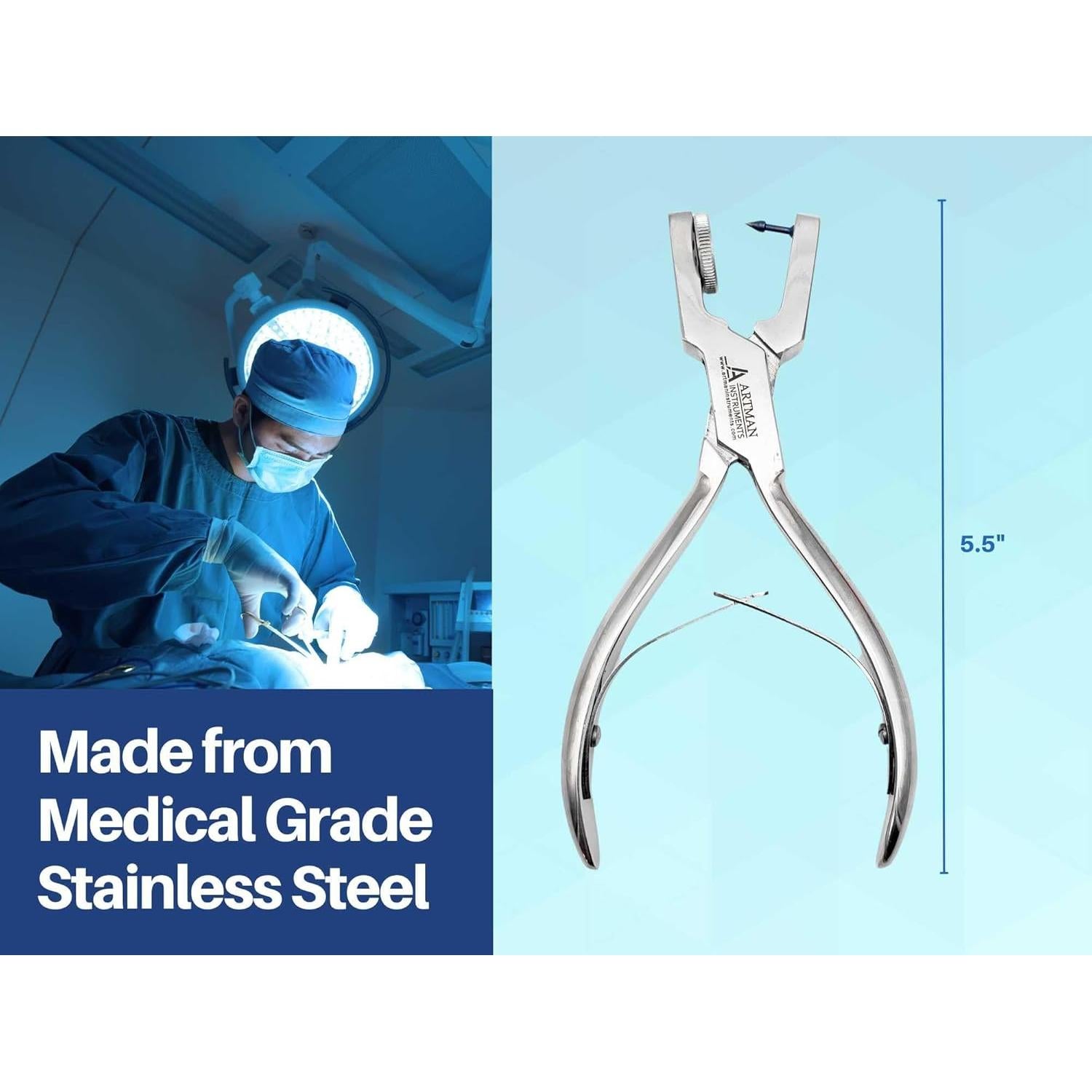 Alicates de Perforación Ainsworth Artman con Punta de Titanio 0.8-2mm