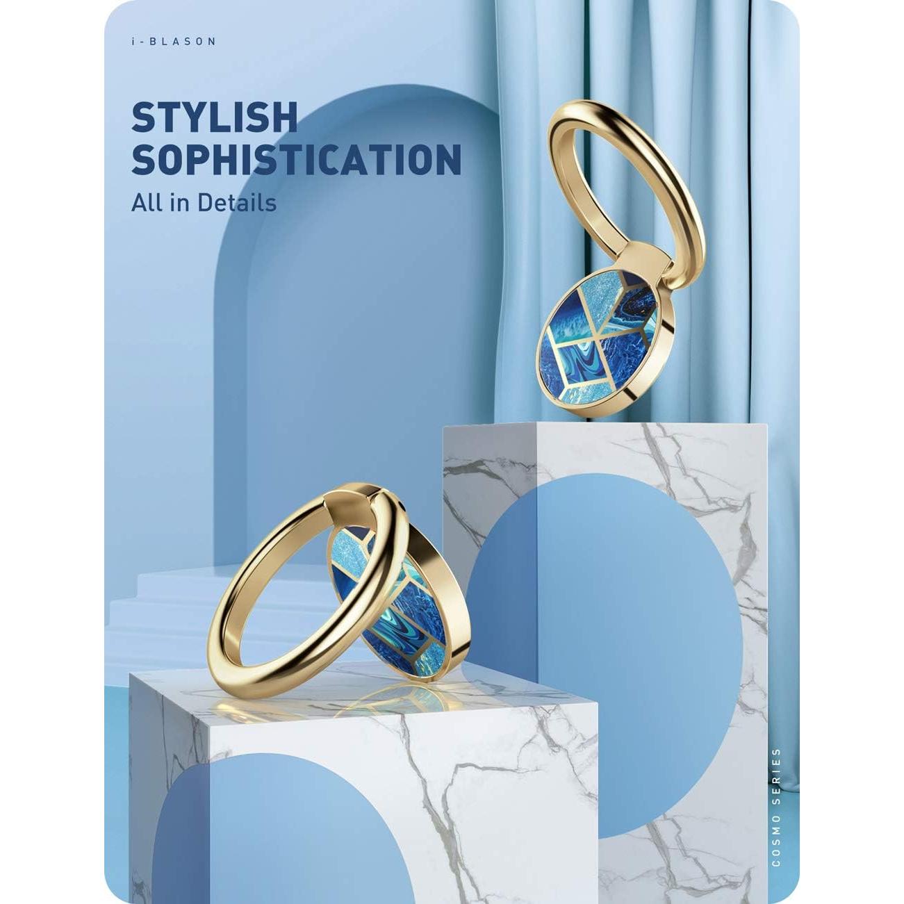 Soporte para anillo de teléfono i-Blaosn Cosmo 360° Azul