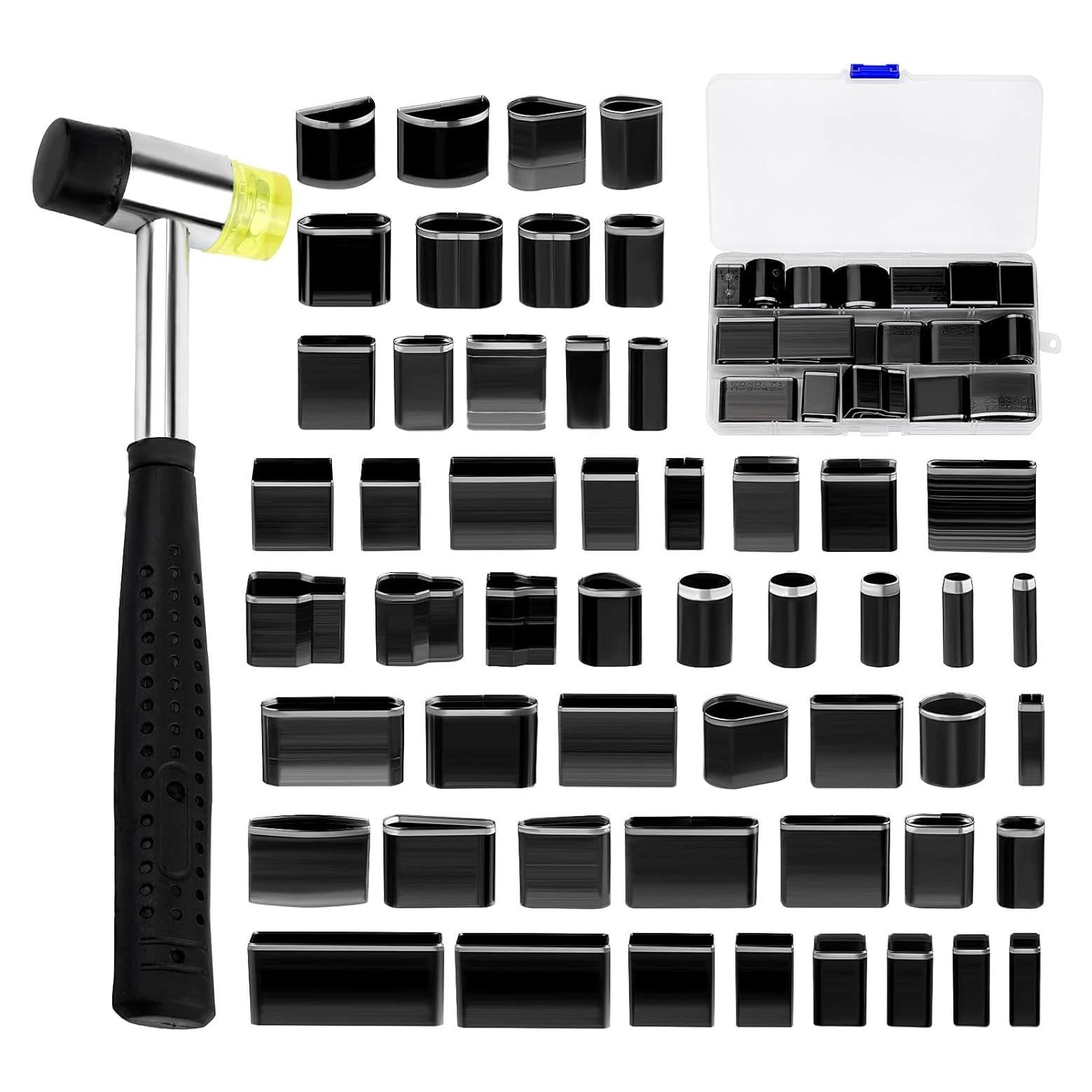 Juego de perforación de cuero Ftyiwu 52 formas con martillo