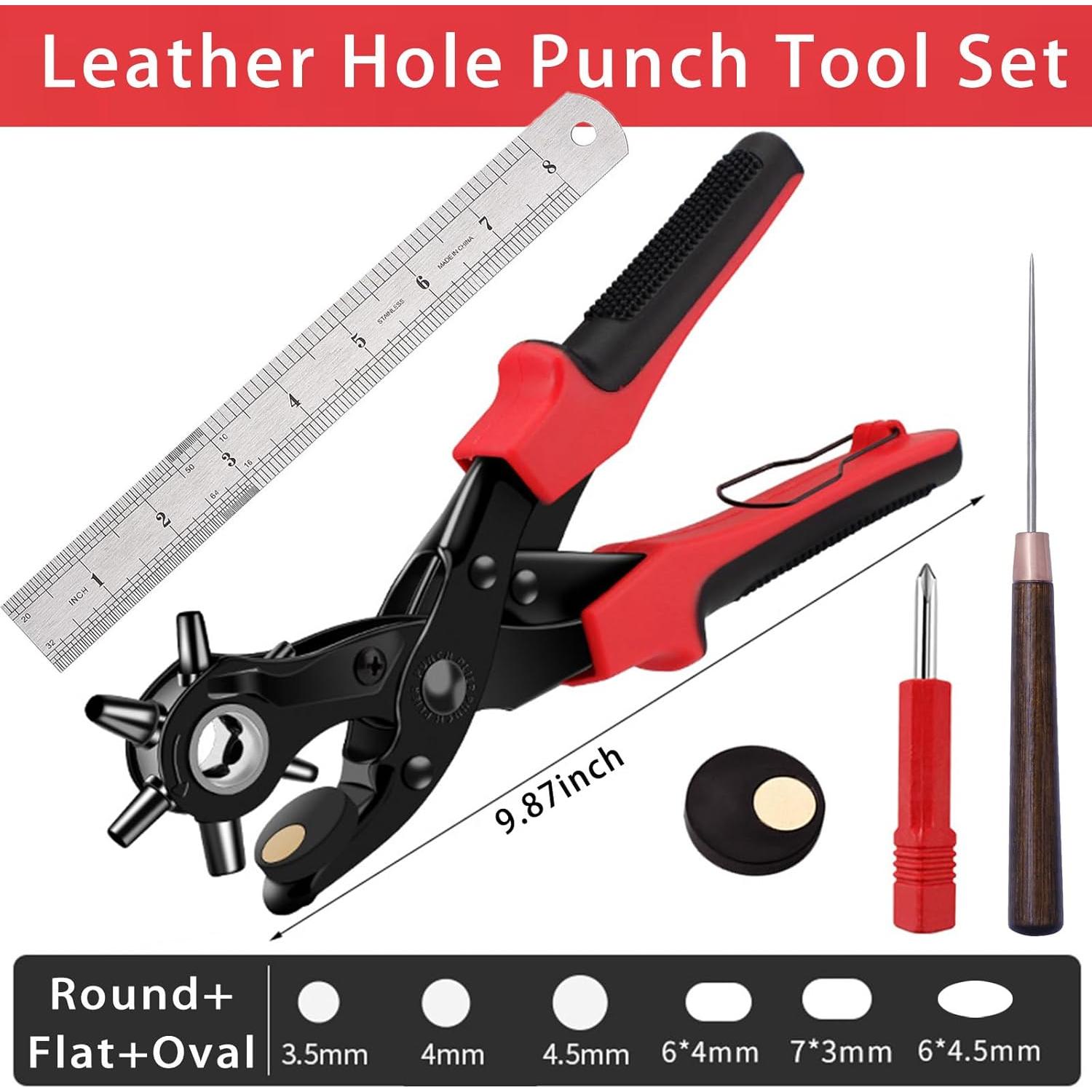 Juego de Perforadores de Cuero NXTOV - Kit Profesional 6 Tamaños