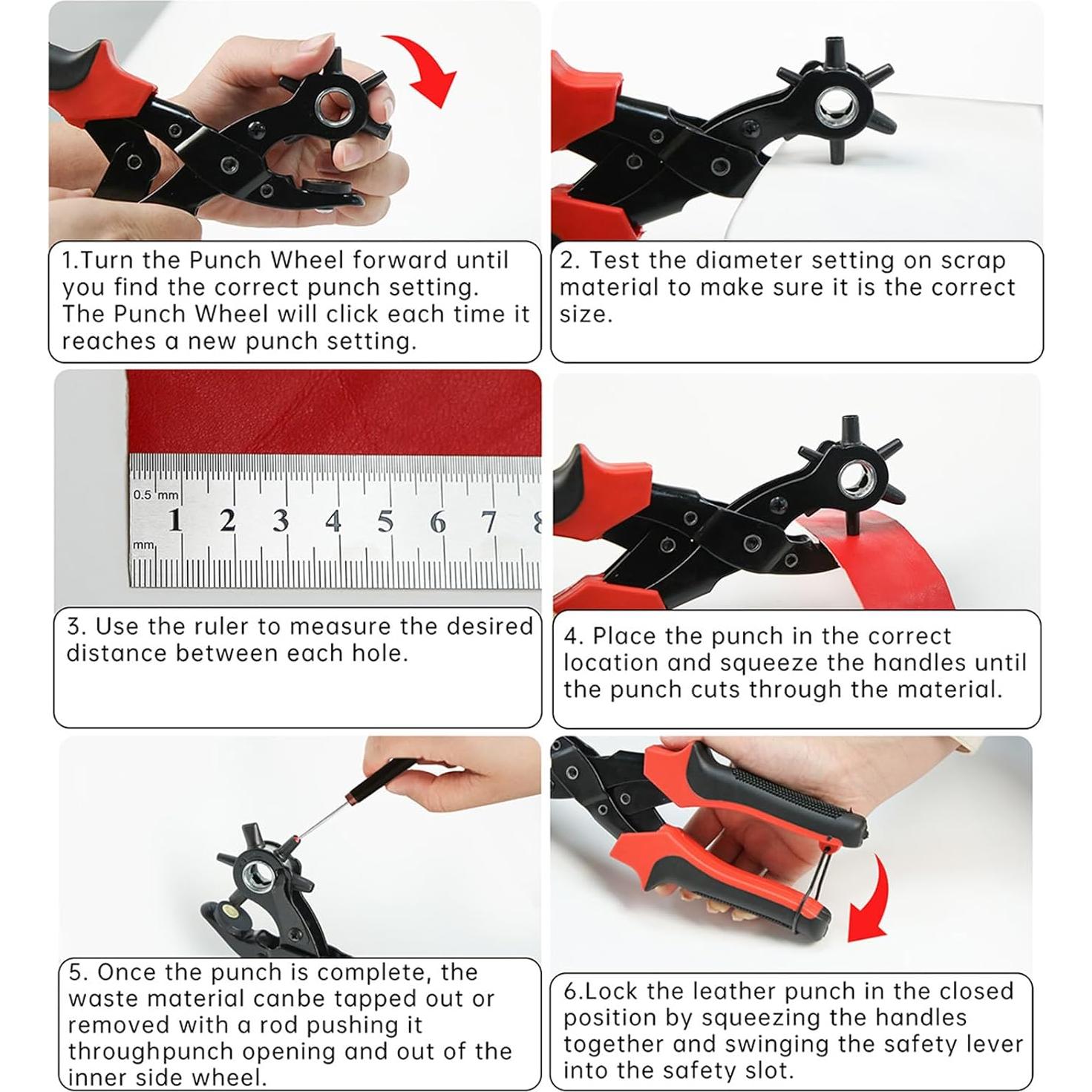 Juego de Perforadores de Cuero NXTOV - Kit Profesional 6 Tamaños