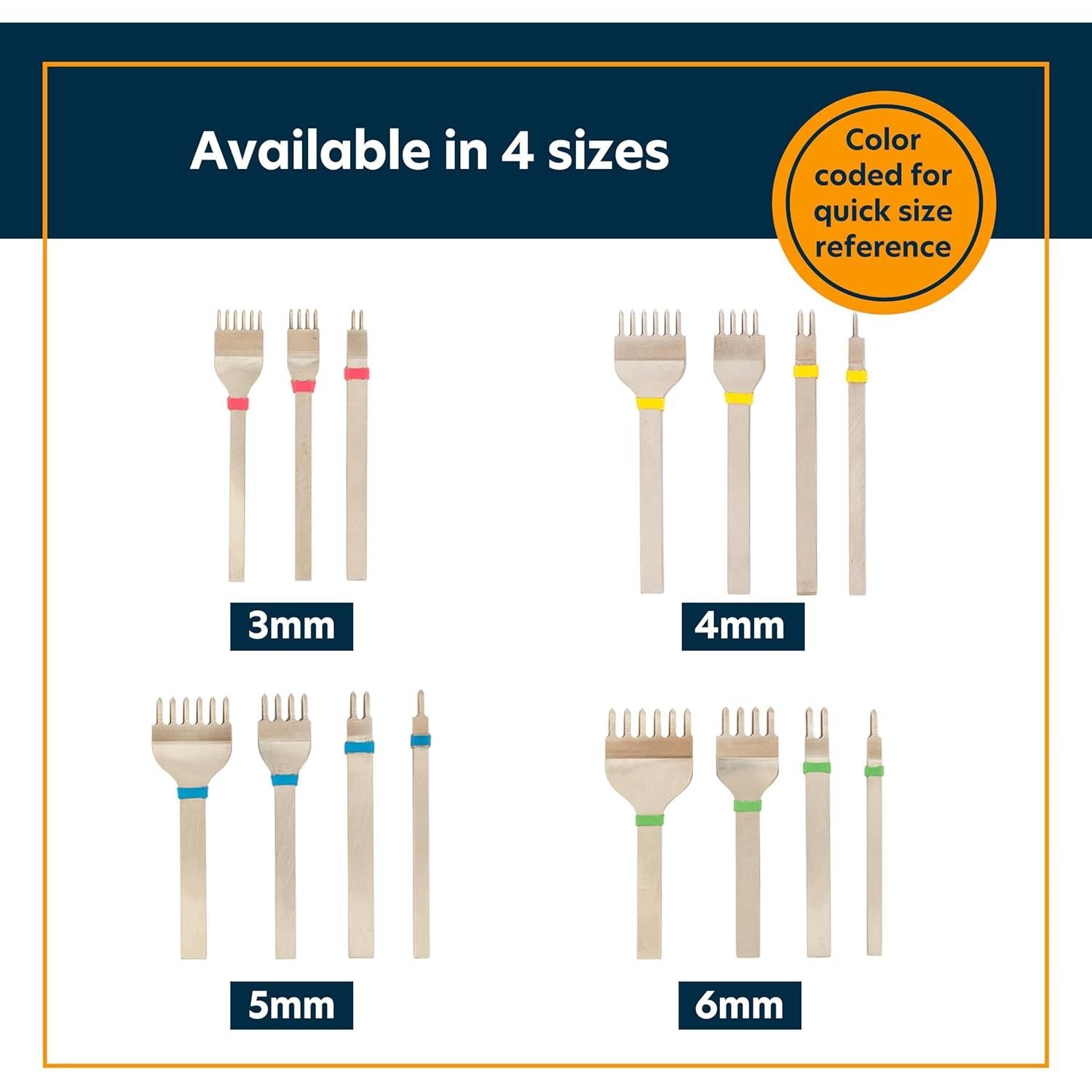 Juego de Punzones de Cuero Weaver 5mm - Cuchillos de Costura