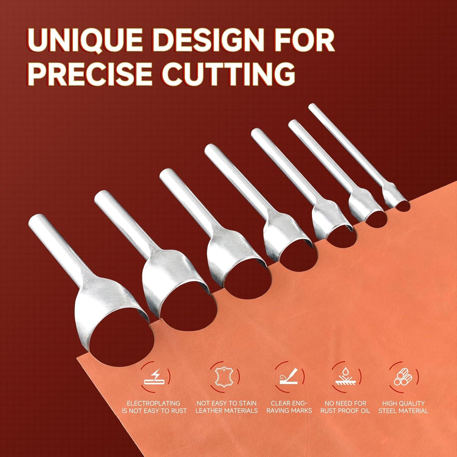 Juego de 7 herramientas de artesanía en cuero Jyvrixa