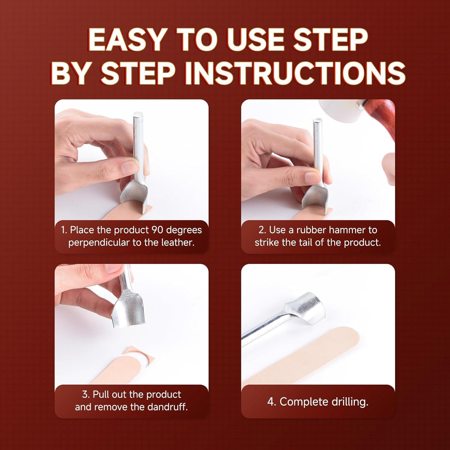 Juego de 7 herramientas de artesanía en cuero Jyvrixa