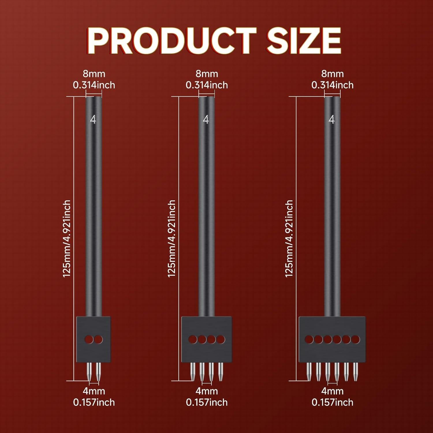 Juego de Herramientas de Perforación de Agujeros en Cuero Jyvrixa - 3 Piezas