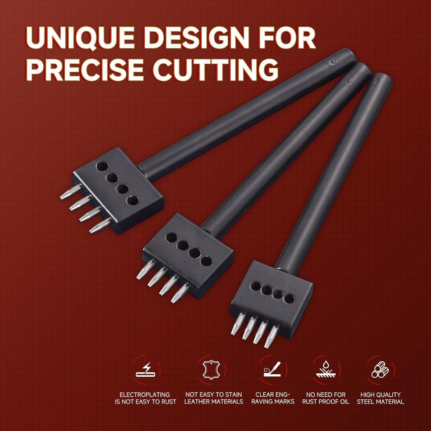 Juego de Herramientas de Perforación de Agujeros en Cuero Jyvrixa - 3 Piezas