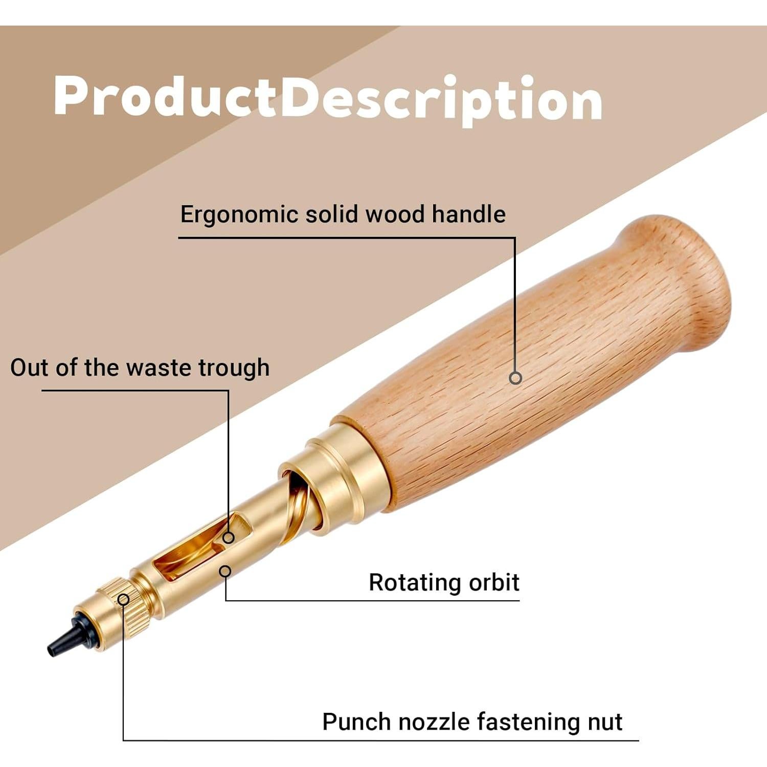 Punzón de Agujeros de Cuero QfwdfcTrenz con 6 Brocas 1.5-4mm