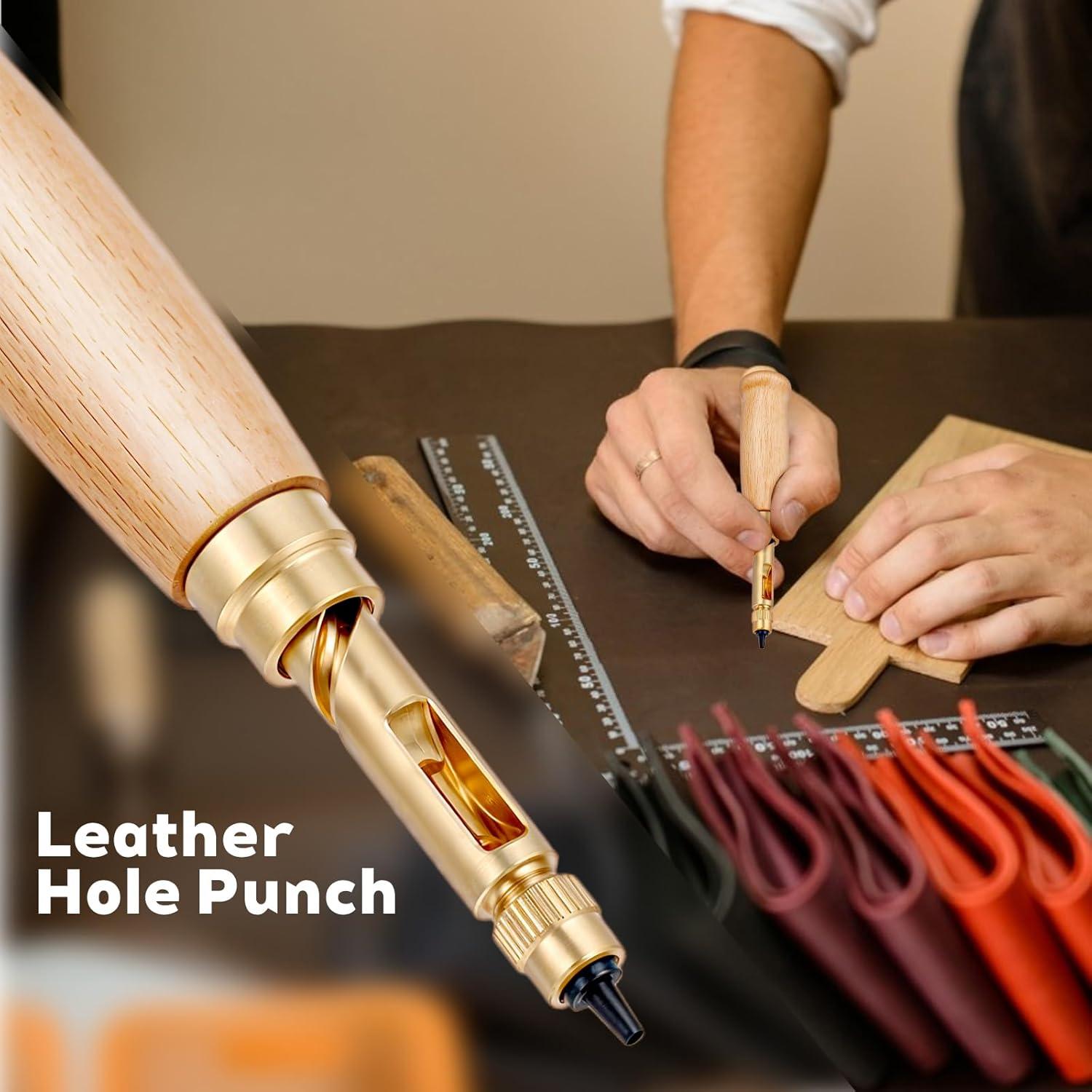 Punzón de Agujeros de Cuero QfwdfcTrenz con 6 Brocas 1.5-4mm