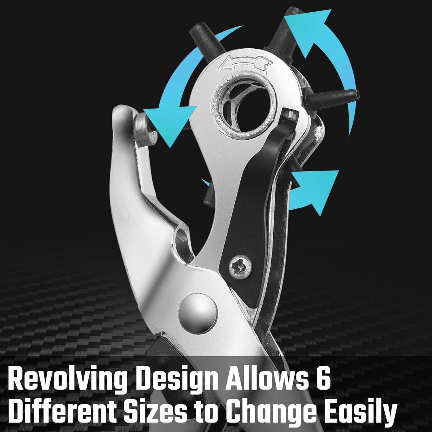 Perforadora Giratoria DURATECH 20 cm para Cuero 6 Tamaños