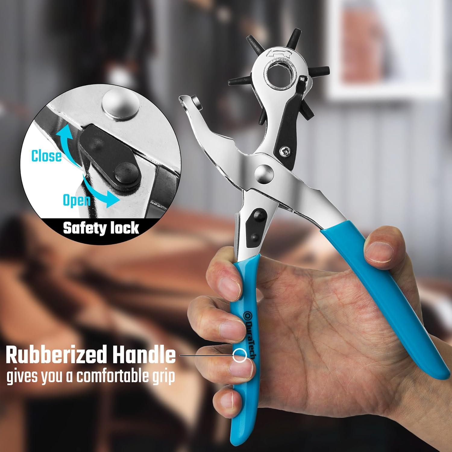 Perforadora Giratoria DURATECH 20 cm para Cuero 6 Tamaños