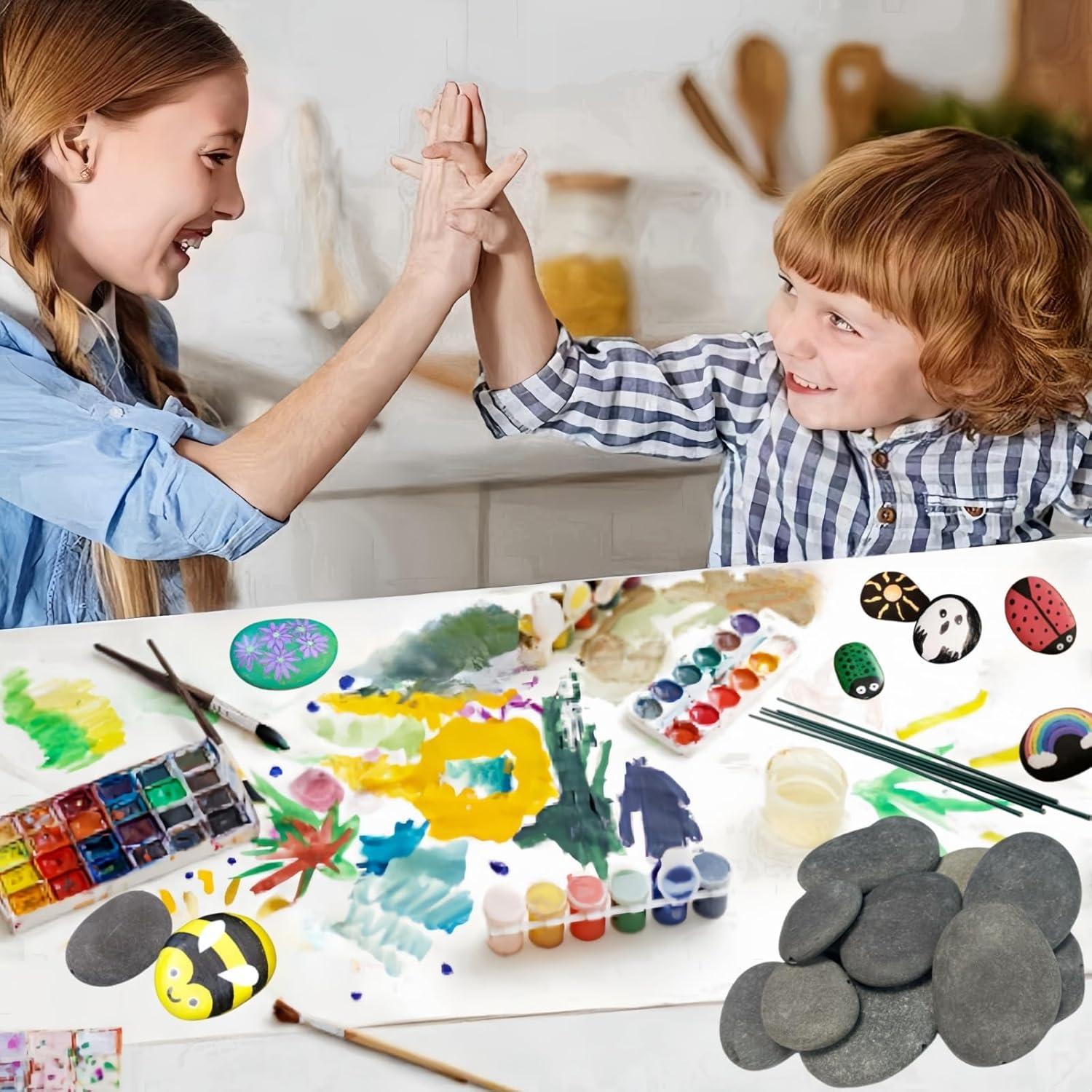 Rocas para Pintar LIFETOP 12PCS con Alambre Floral Decorativo