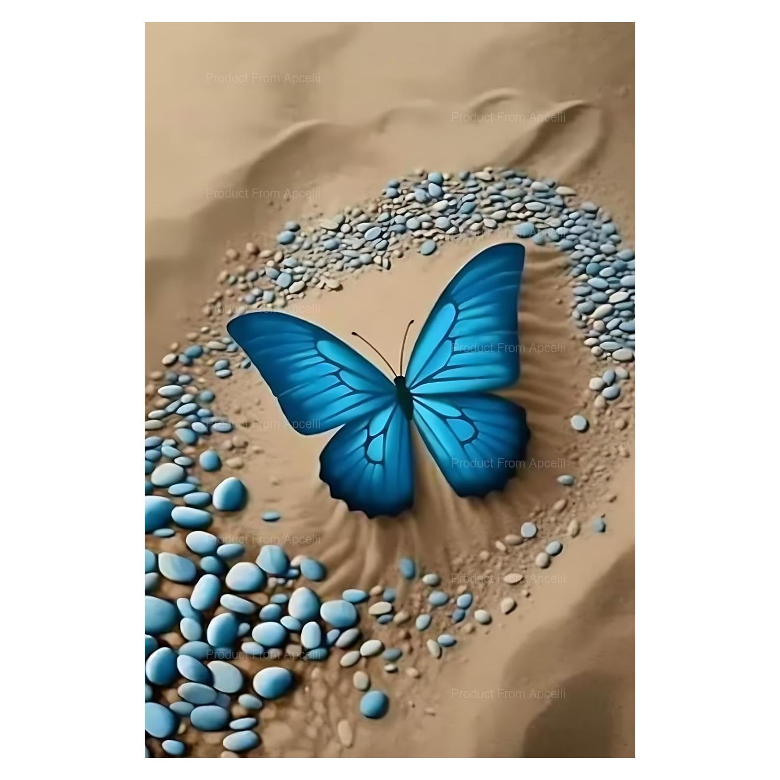 Kit de Pintura de Diamantes 5D Apcelii Mariposa Azul 25x30 cm