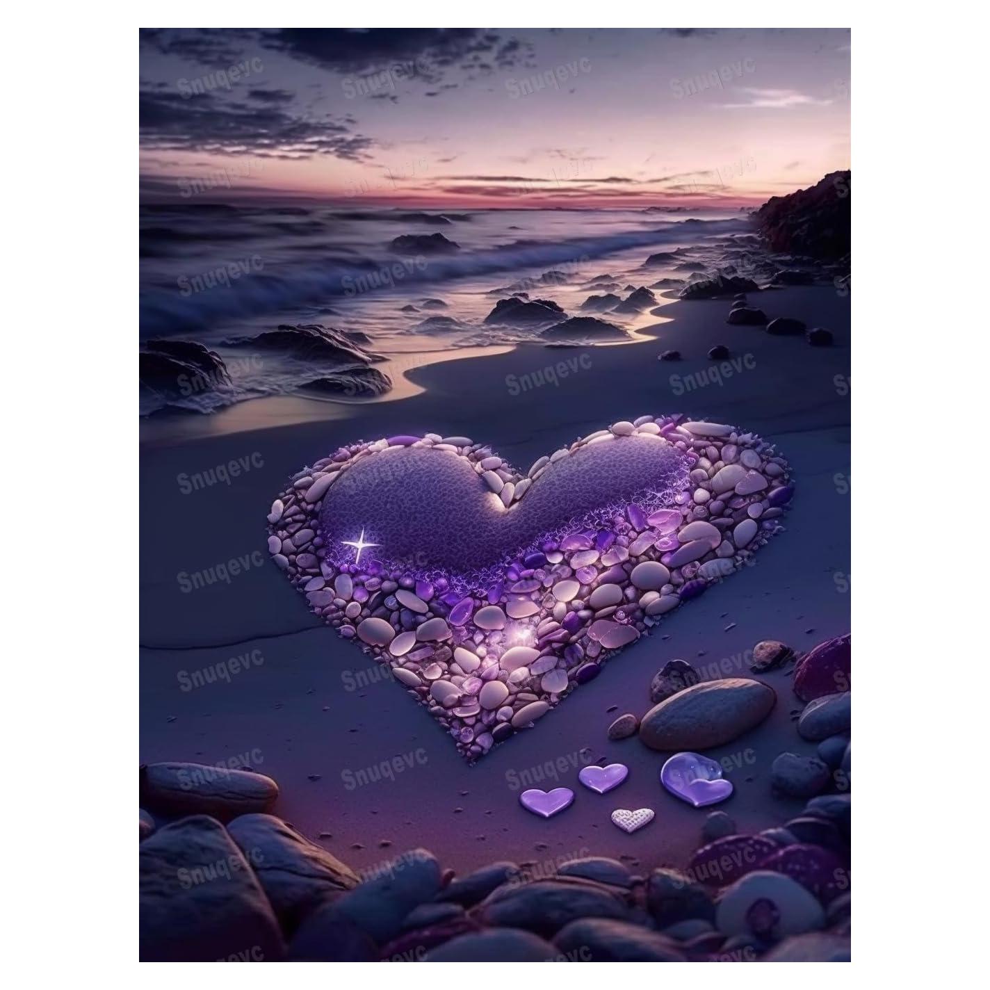 Pintura de Diamante Weatphe 50x50cm Piedras de Amor Púrpura