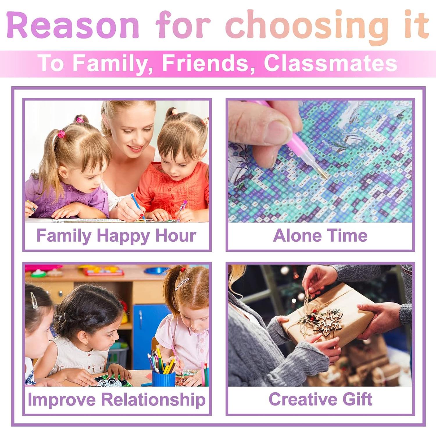 Pintura de Diamante Weatphe 50x50cm Piedras de Amor Púrpura