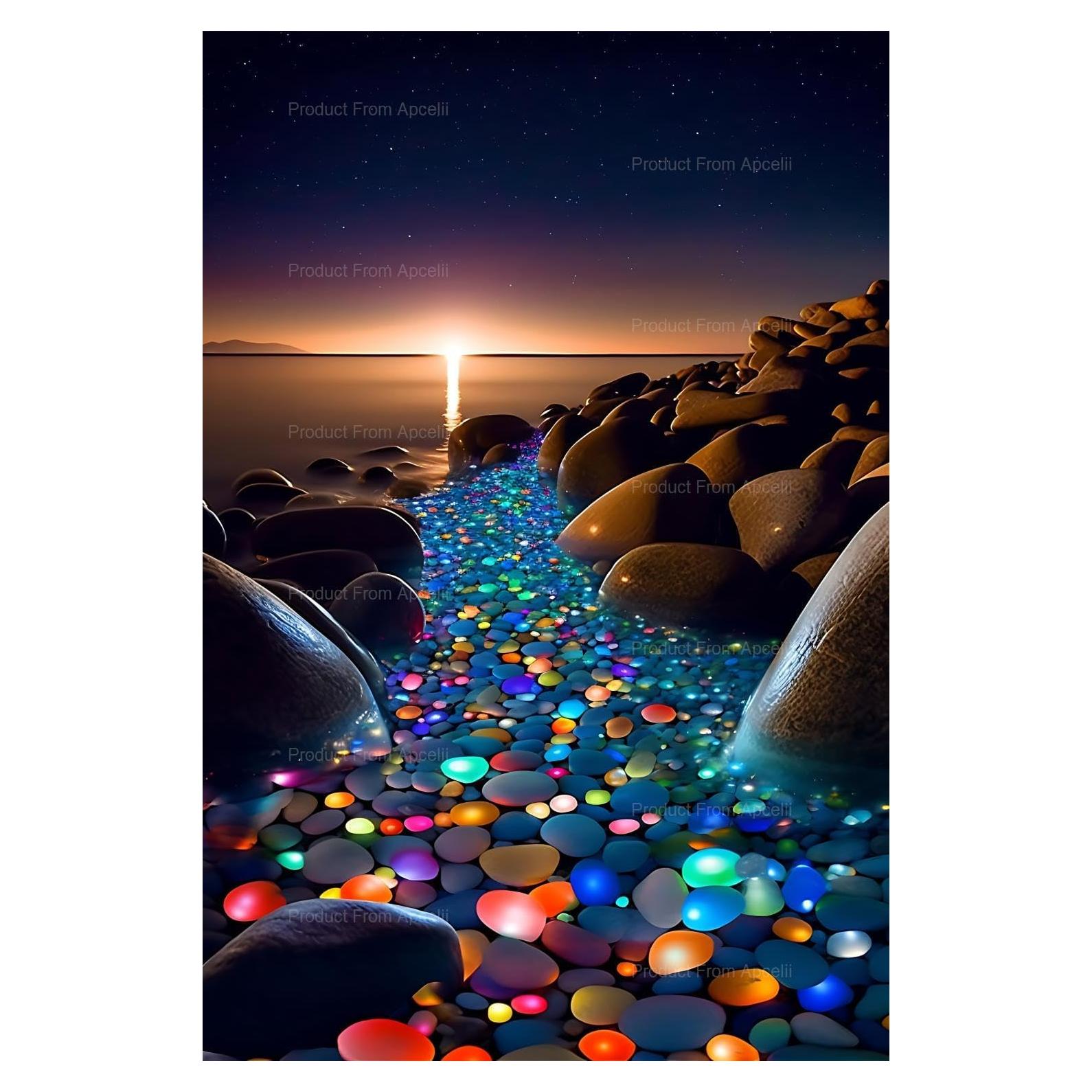 Kit de Pintura de Diamante Apcelii Playa Rocosa 25x30 cm