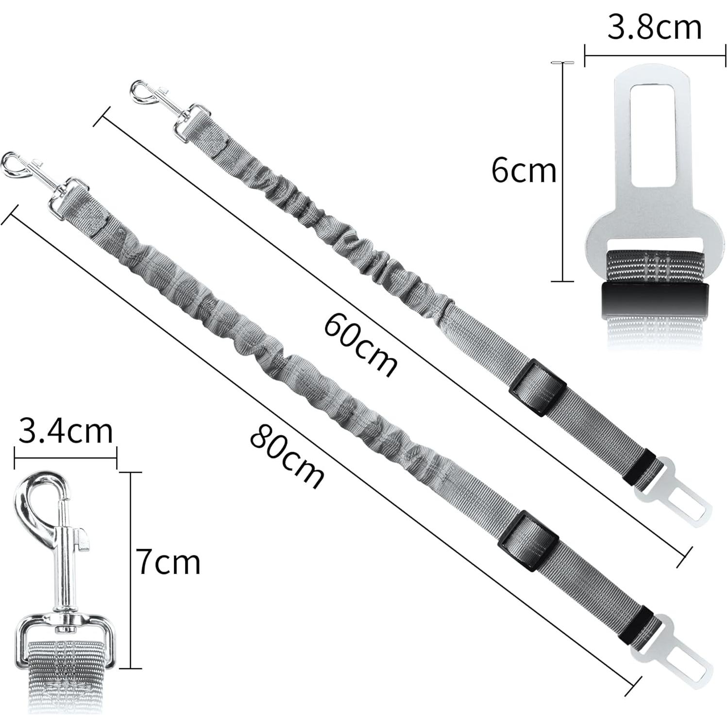 Cinturón de Seguridad para Perros YAODHAOD Ajustable Bungee 54-70cm