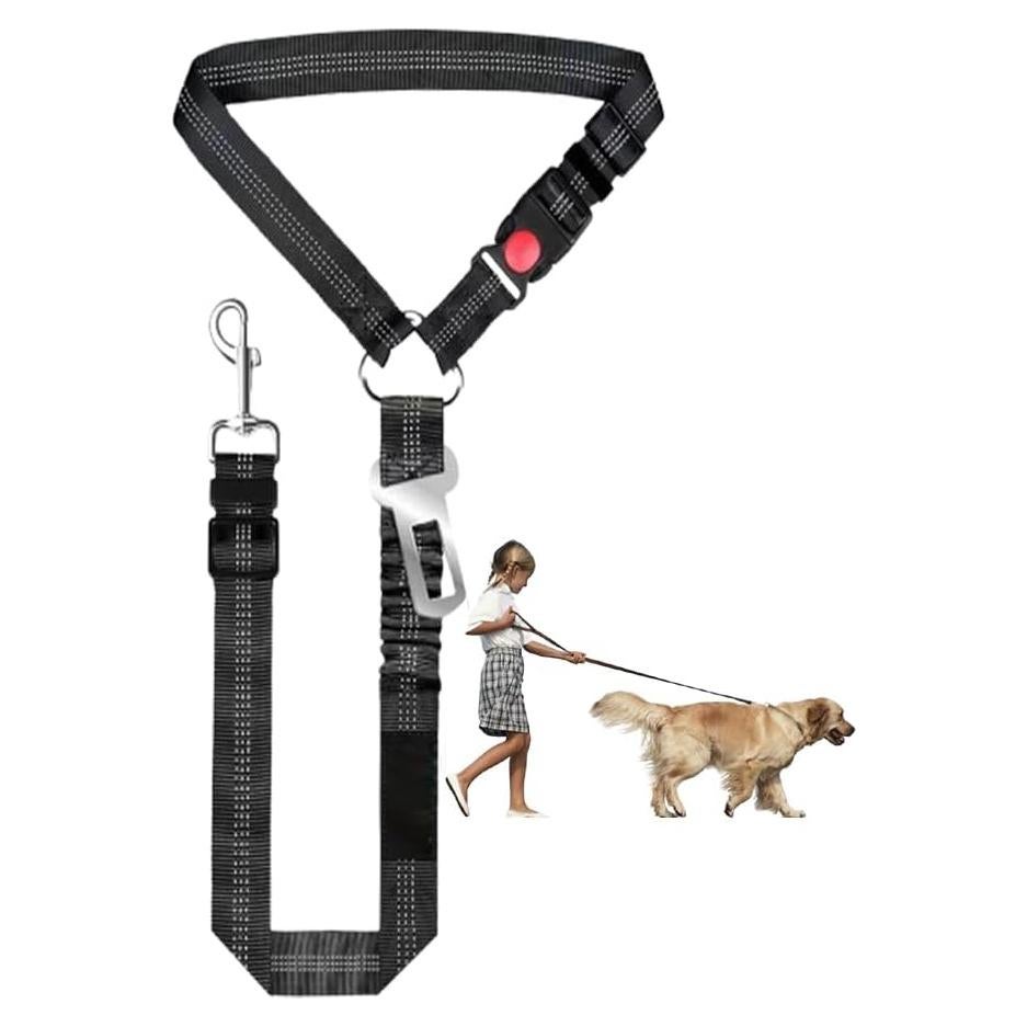 Arnés de Cinturón de Seguridad para Perros LNtech Negro 3 en 1