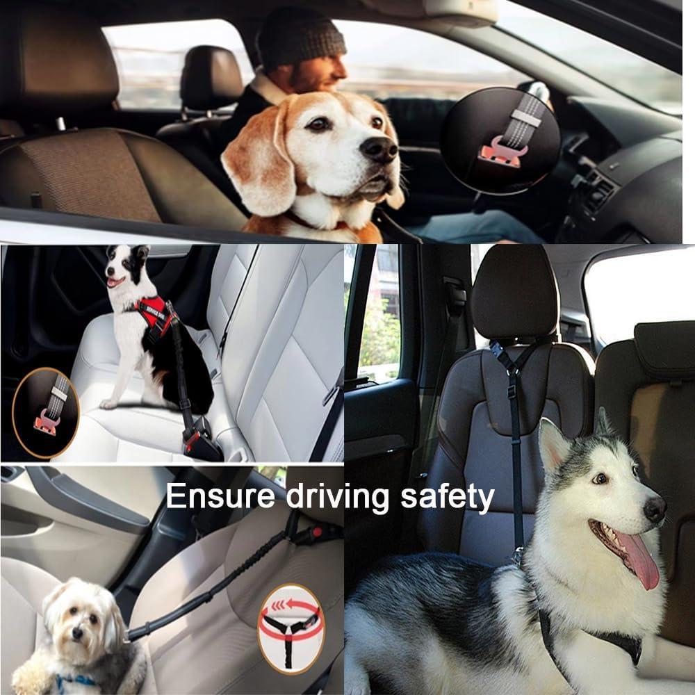 Arnés de Cinturón de Seguridad para Perros LNtech Negro 3 en 1