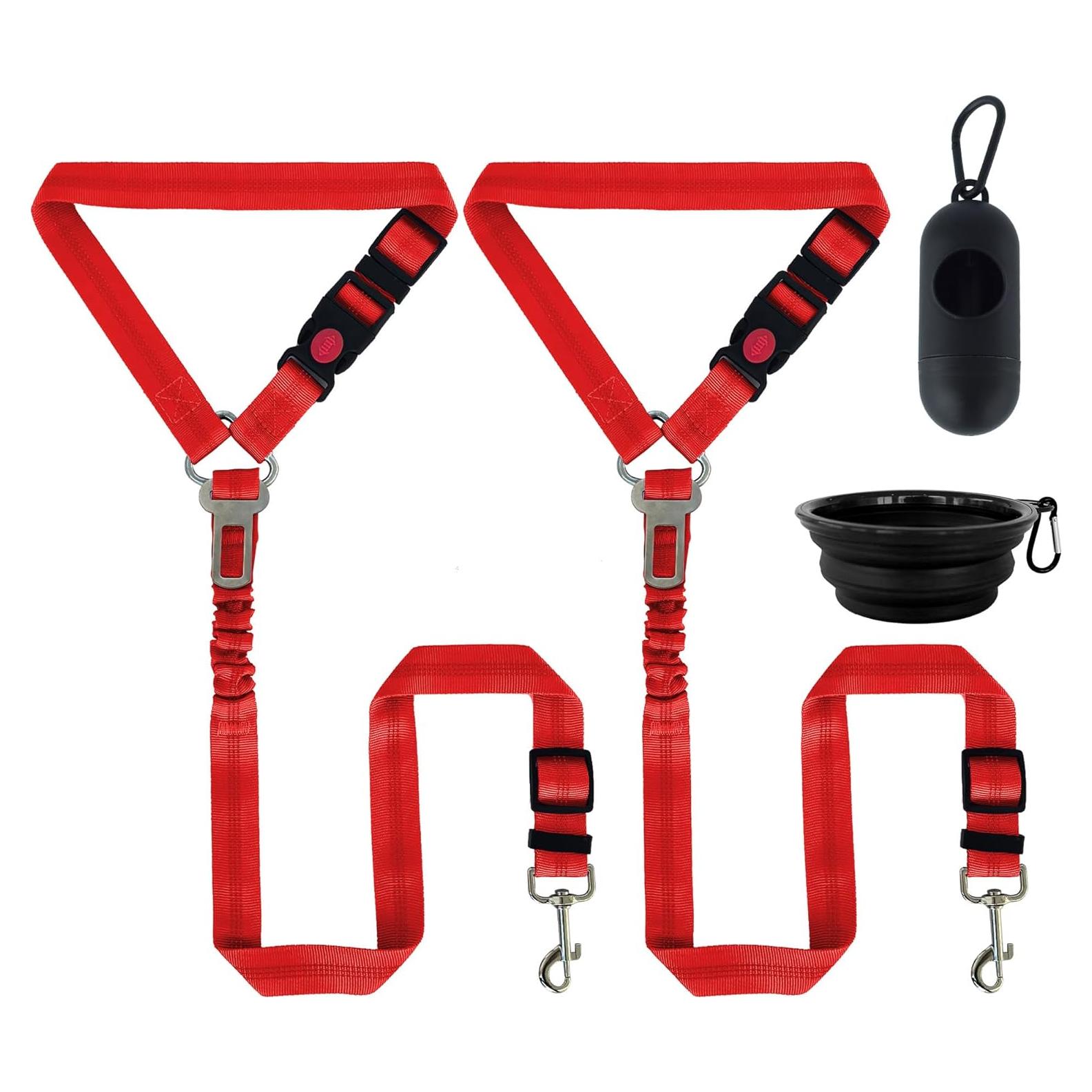 Arnés de Seguridad para Perros JCIIEWF Rojo - 3 en 1 con Kit de Viaje