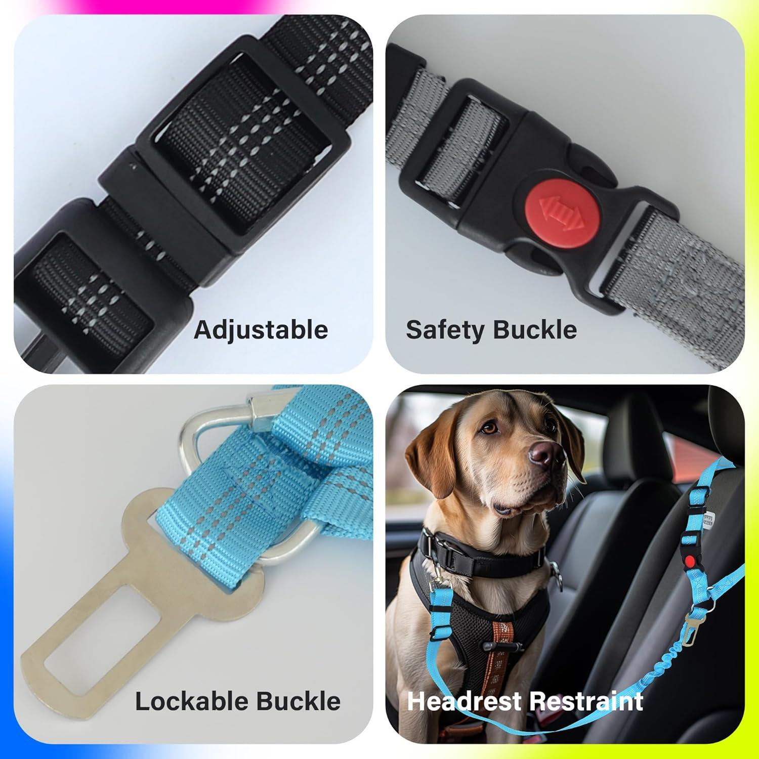 Arnés de Seguridad para Perros JCIIEWF Rojo - 3 en 1 con Kit de Viaje